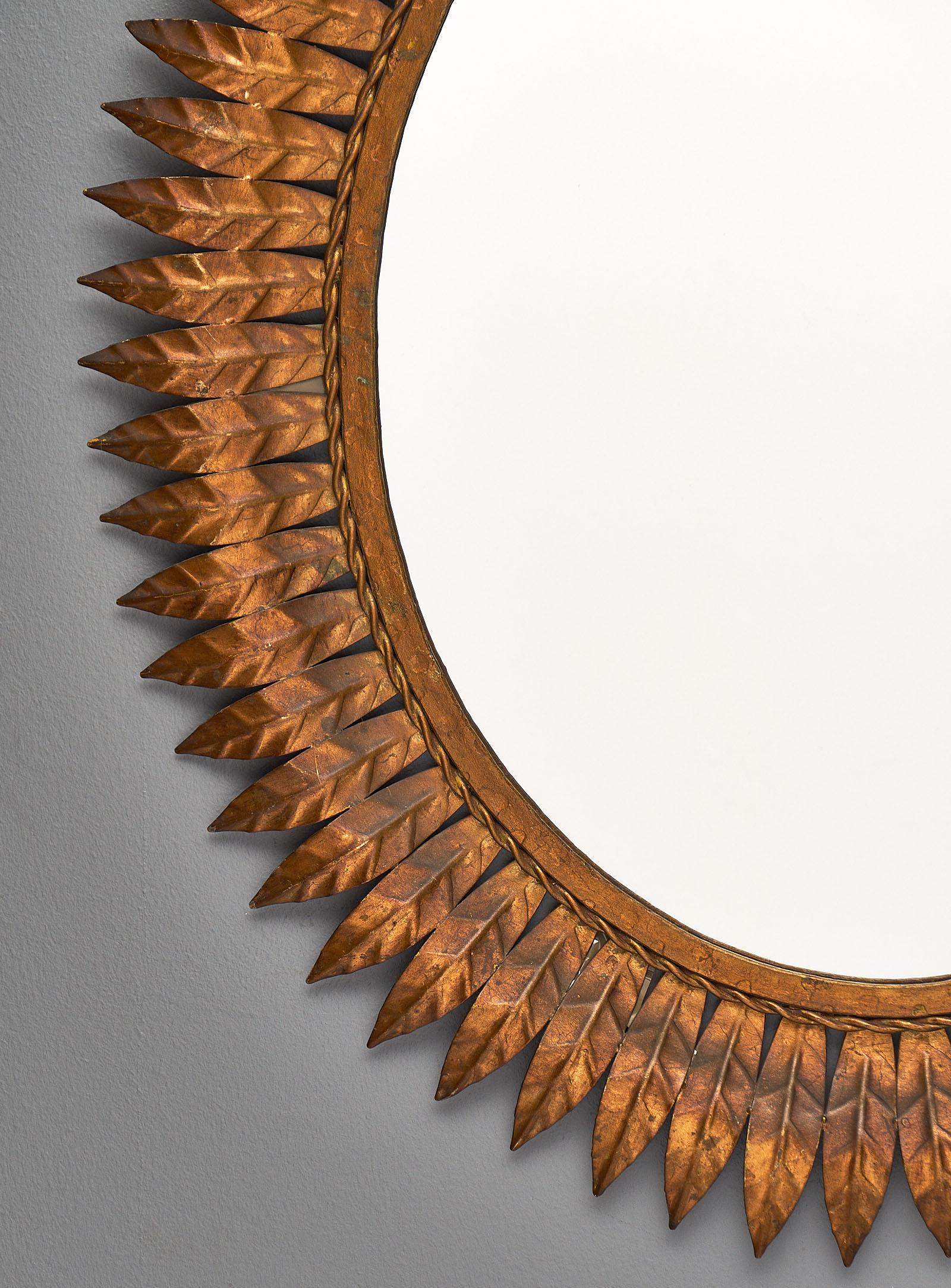 Mid-20th Century Sunburst Spanish Tole Mirror