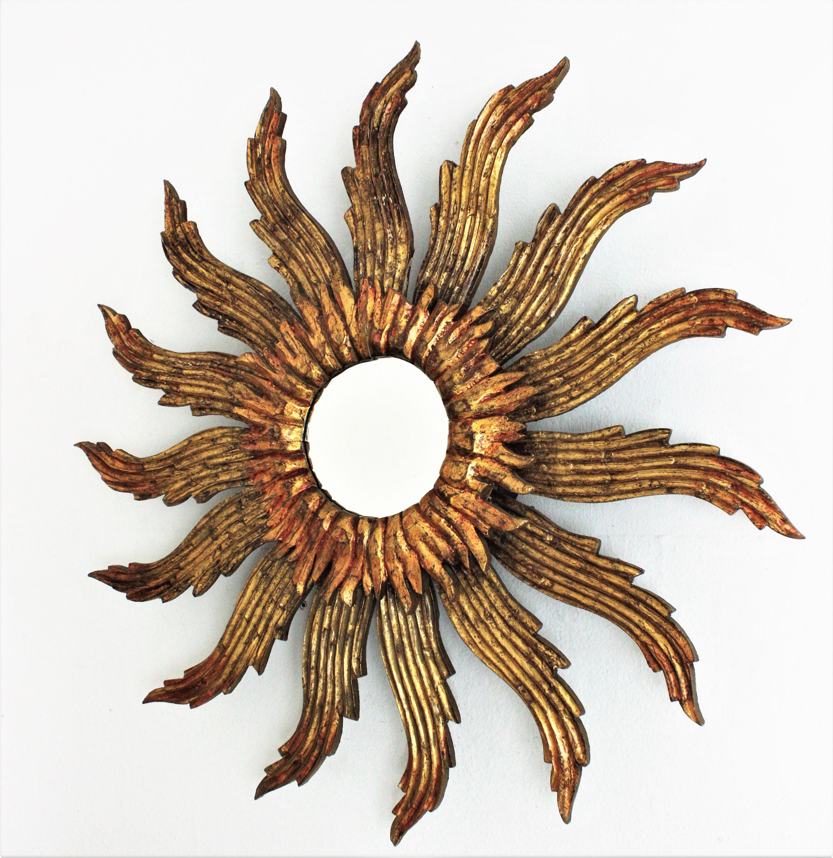 Sunburst Starburst Giltwood Mirror 2