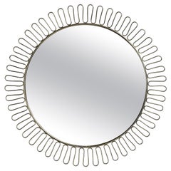 Miroir mural à boucles en laiton Sunburst de Josef Frank pour Svenskt Tenn, Suède, années 1950
