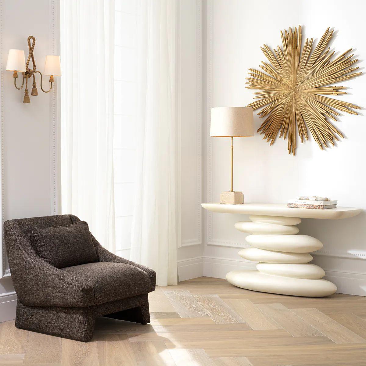 Sunburst Wandobjekt - Blattgold (Moderne) im Angebot