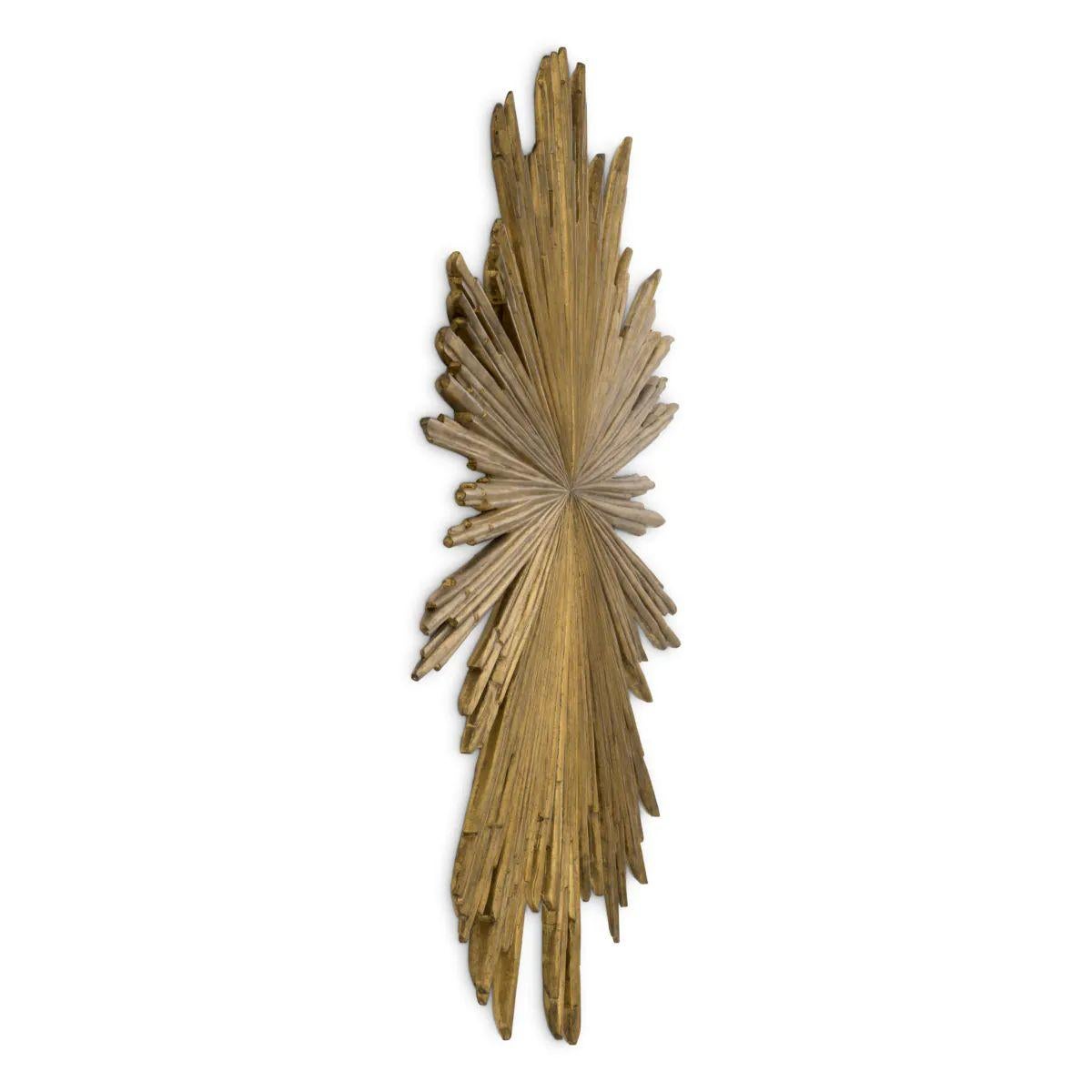 Sunburst Wandobjekt - Blattgold (Vergoldet) im Angebot