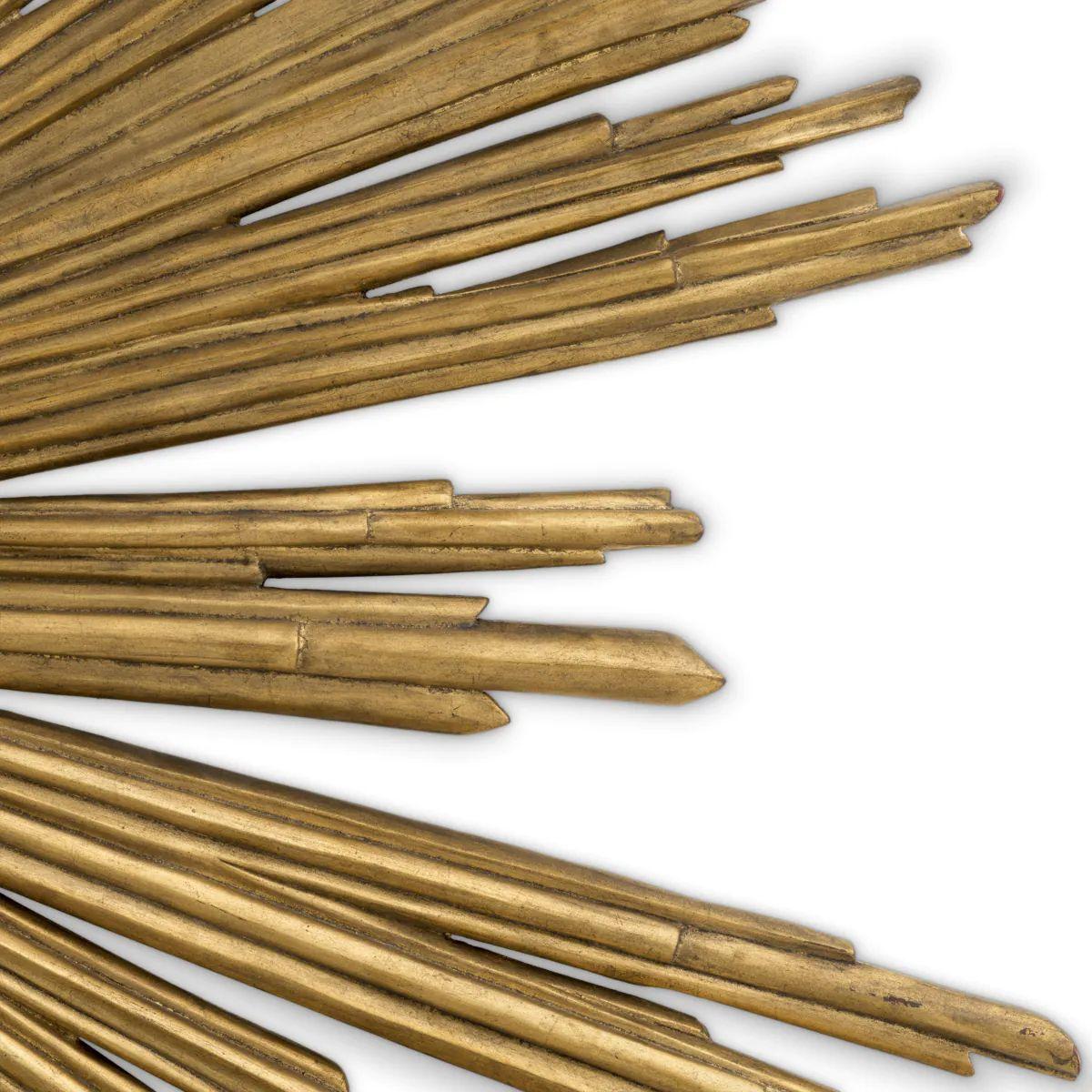 Sunburst Wandobjekt - Blattgold im Zustand „Gut“ im Angebot in Saint-Ouen, FR