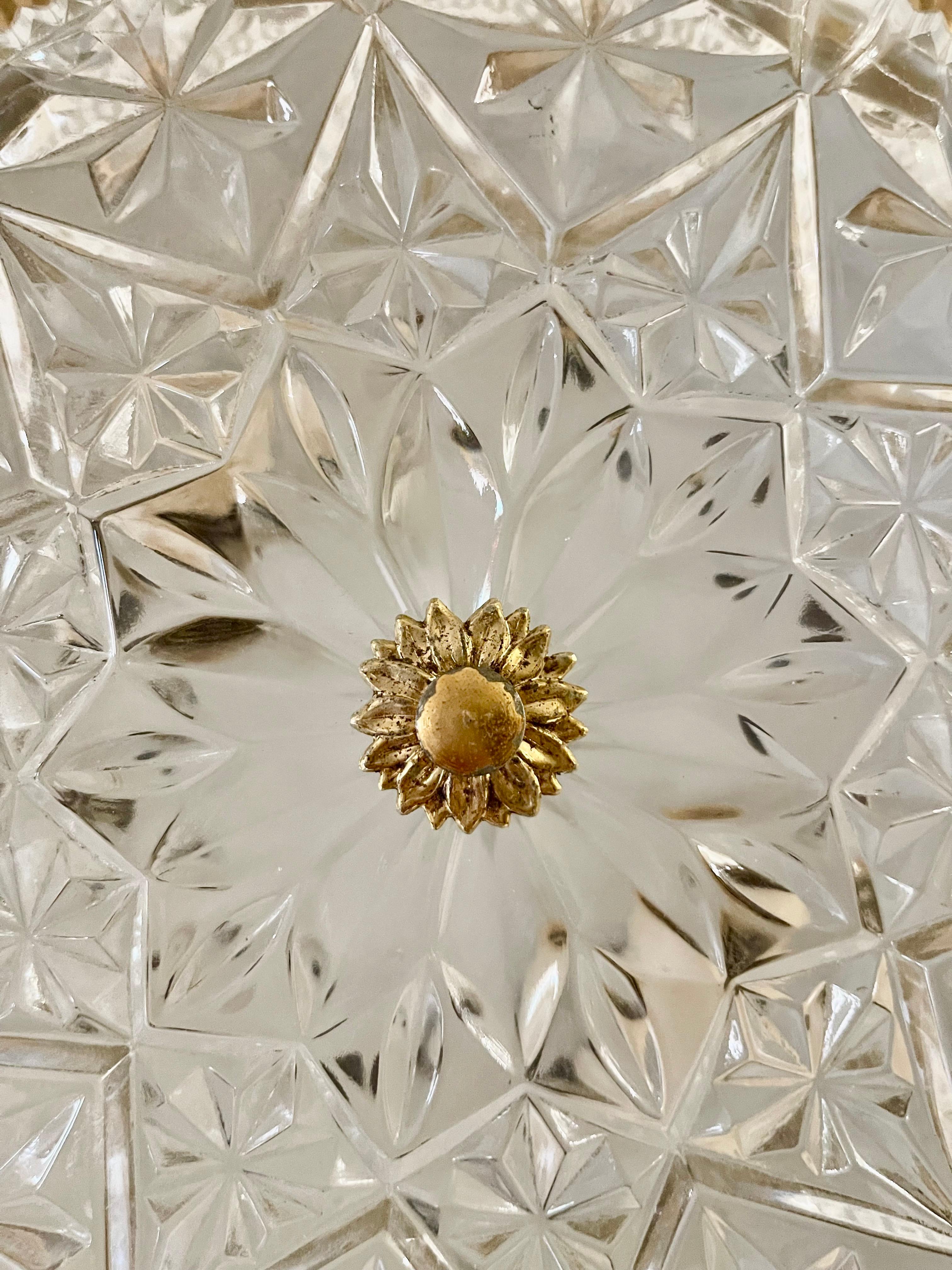 Spanish Sunbursts wall lighting metal with crystal gilt gold , Spain 1960s For Sale