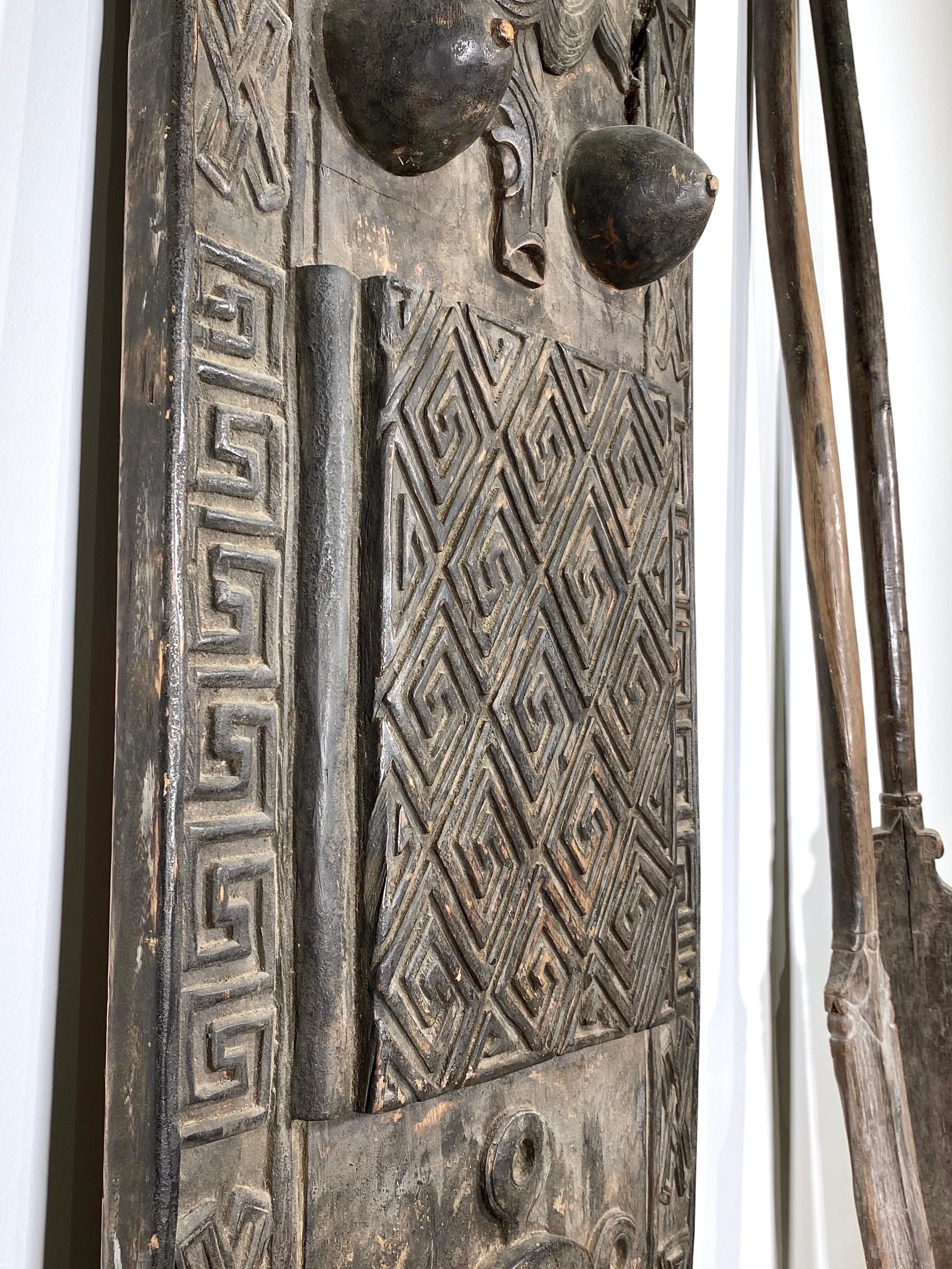 Hand-Carved Sunda Islands Sumbawa Sumba Tibor Iron Wood Shaman Dukun Guardian Door, Oceania For Sale
