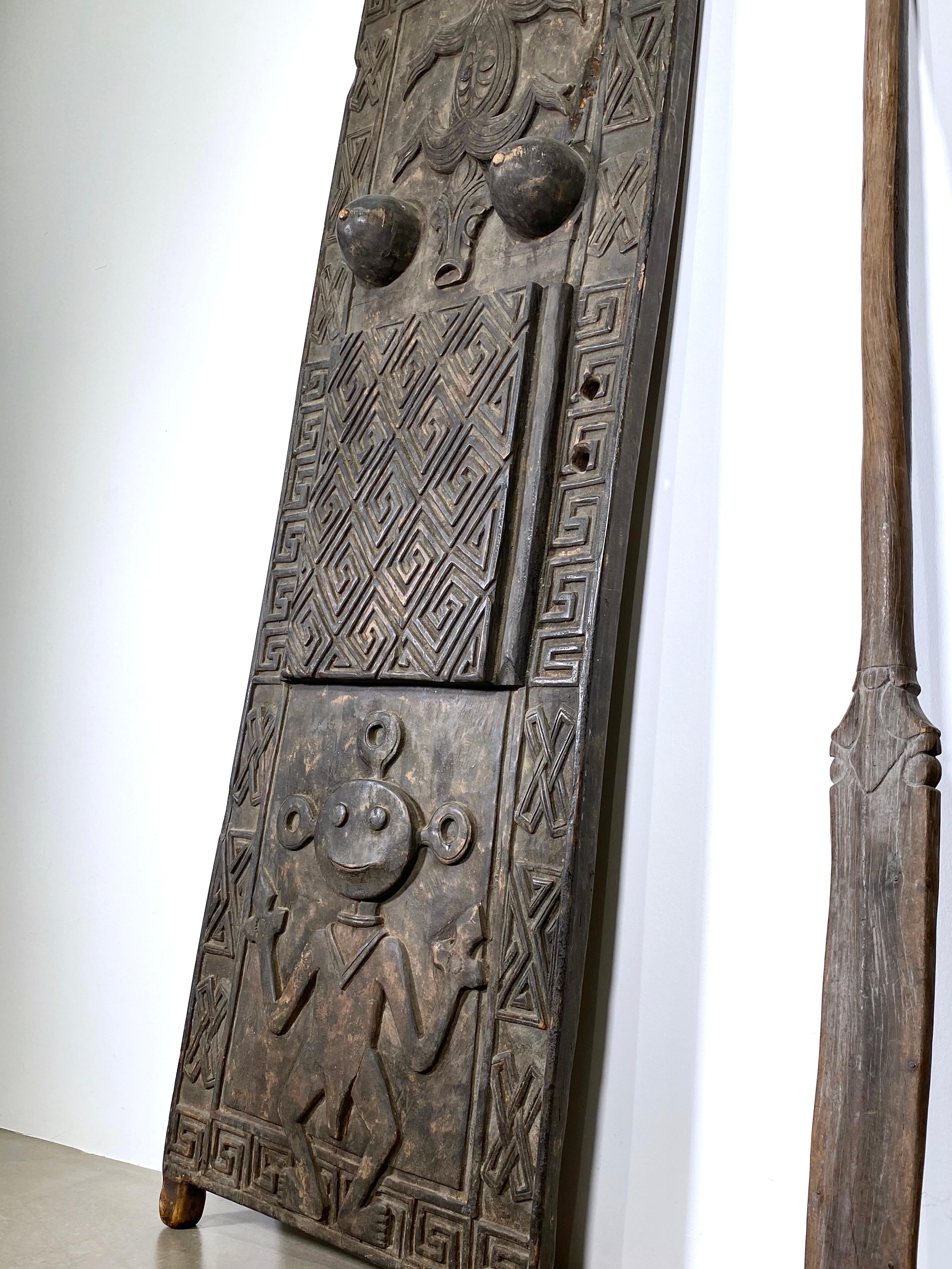 20th Century Sunda Islands Sumbawa Sumba Tibor Iron Wood Shaman Dukun Guardian Door, Oceania For Sale