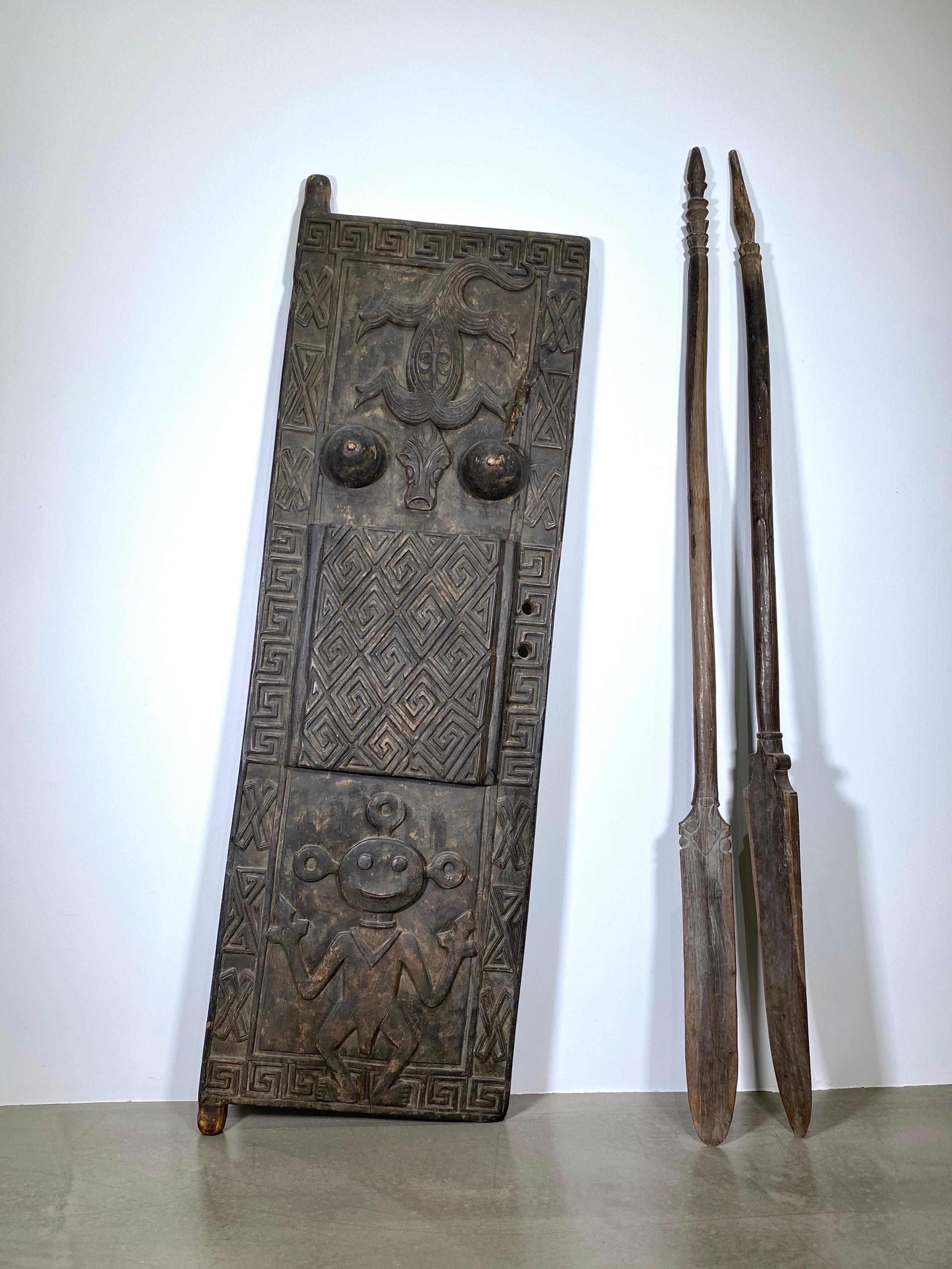 Hardwood Sunda Islands Sumbawa Sumba Tibor Iron Wood Shaman Dukun Guardian Door, Oceania For Sale
