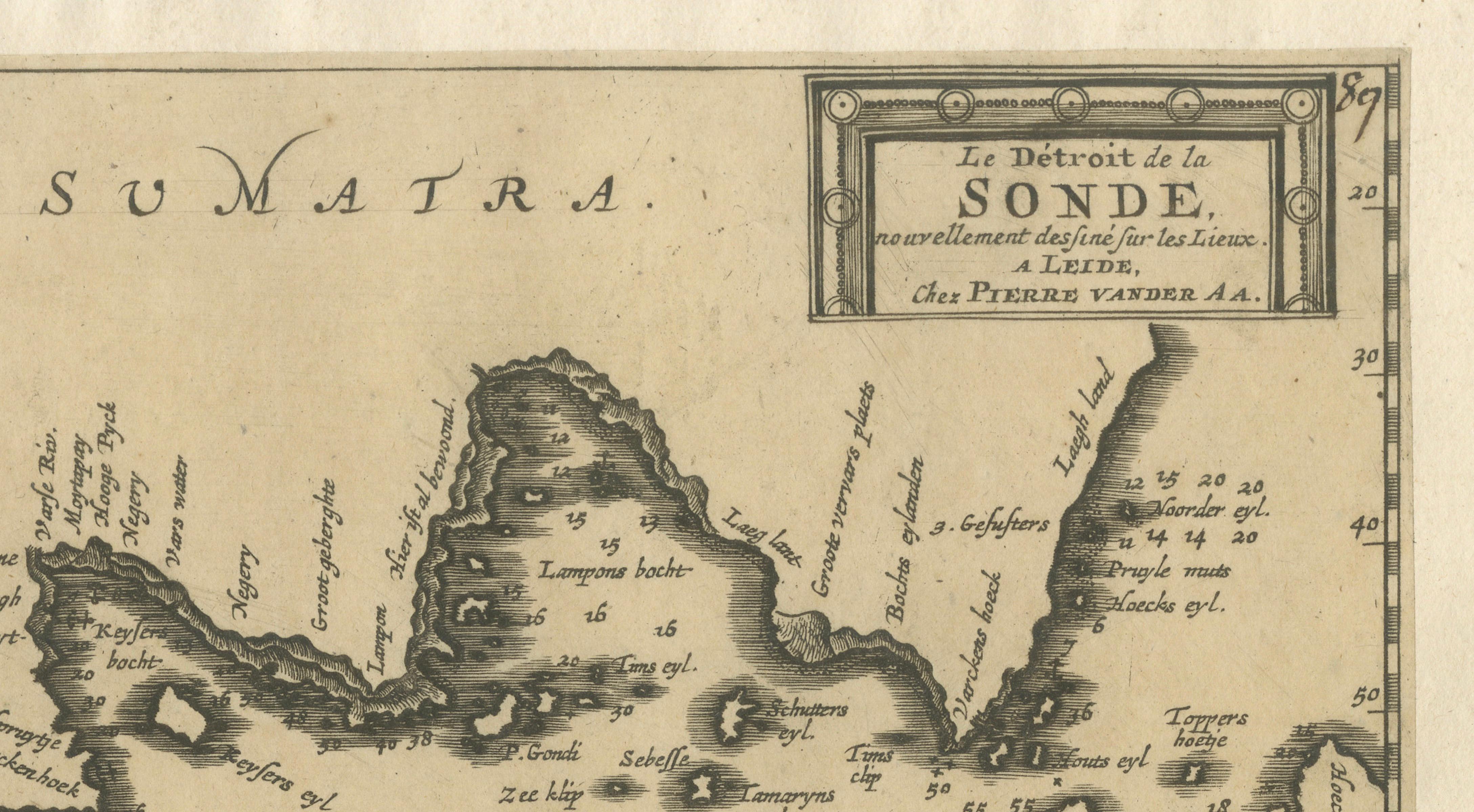 Sunda Strait Sea Chart, Sumatra and Java, Dutch Engraving c.1700