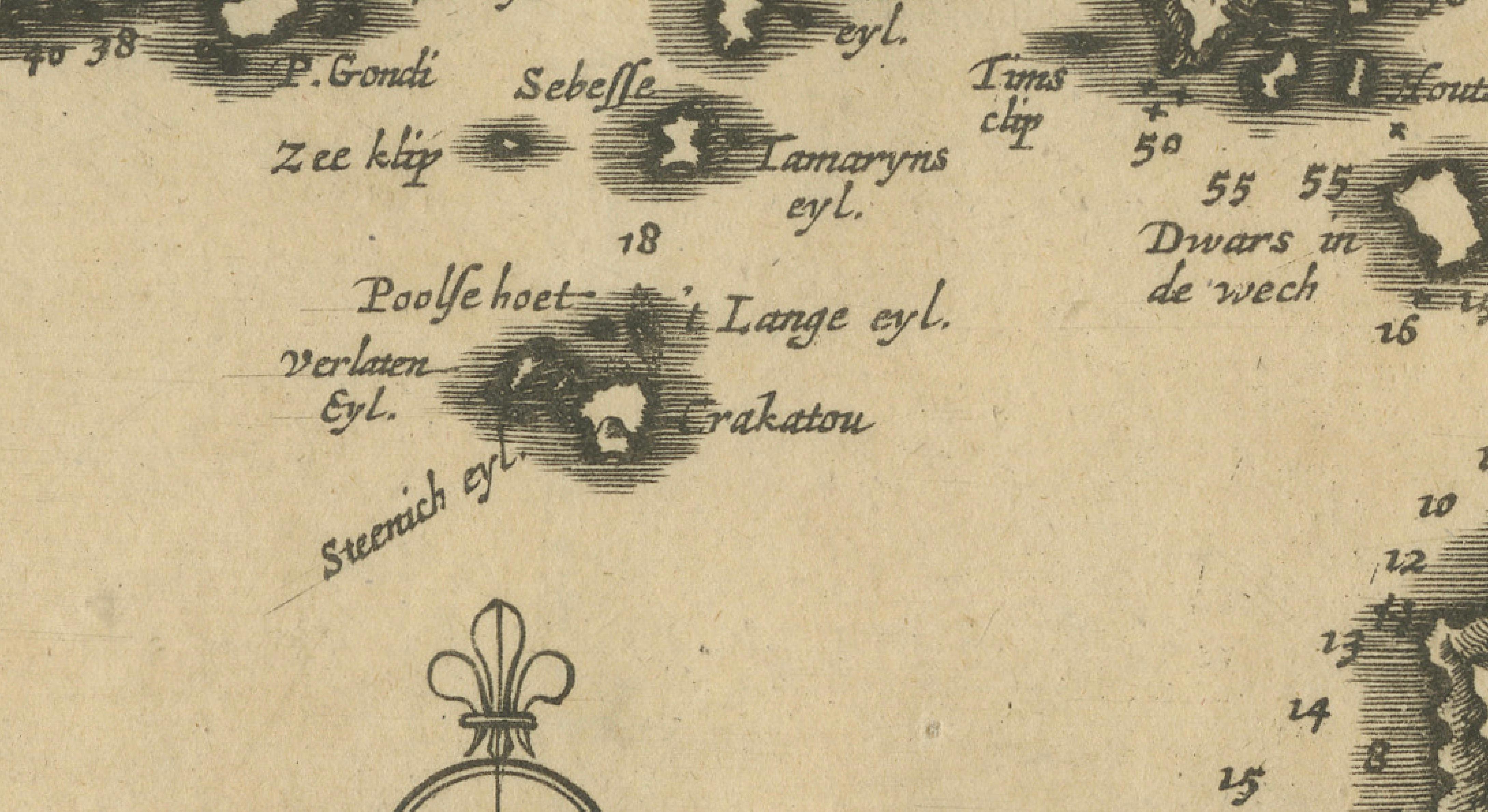 Sunda Strait Sea Chart, Sumatra and Java, Dutch Engraving c.1700