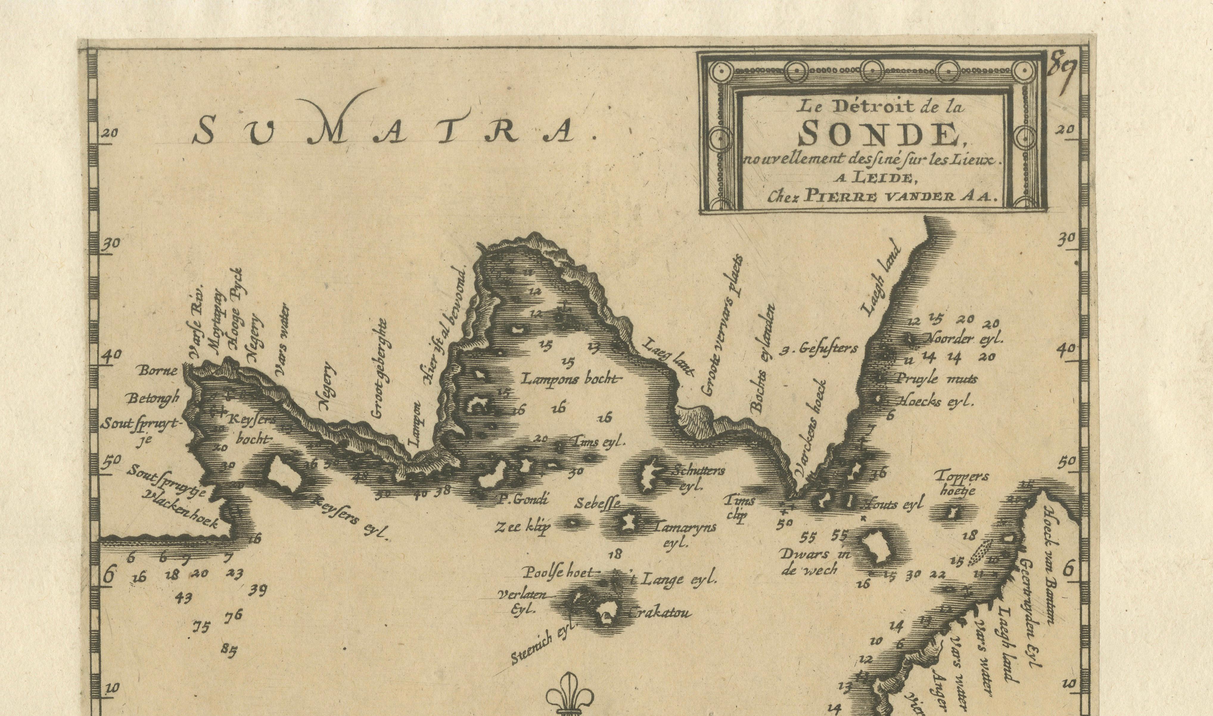 Sunda Strait Sea Chart, Sumatra and Java, Dutch Engraving c.1700