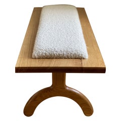 Banc Sunday version longue en chêne et bouclé