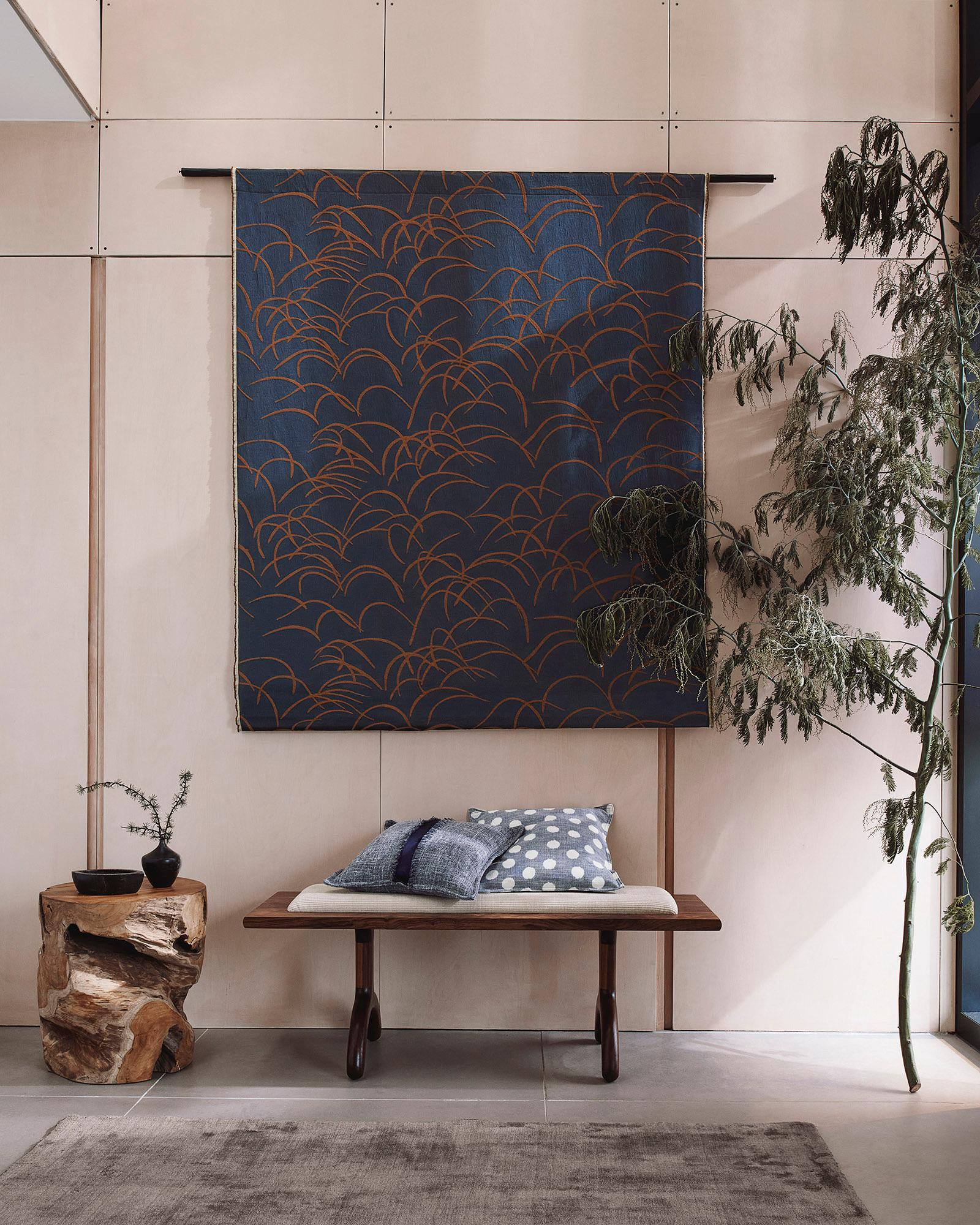 (Pictured in both Larsen Tatami Linen and Cream Bouclè).

Part of the Sunday collection exclusive to Fosfeen, and designed by Founder Oliver A-J, the Sunday Bench was designed and handcrafted in house with the finest American Walnut and Bouclé