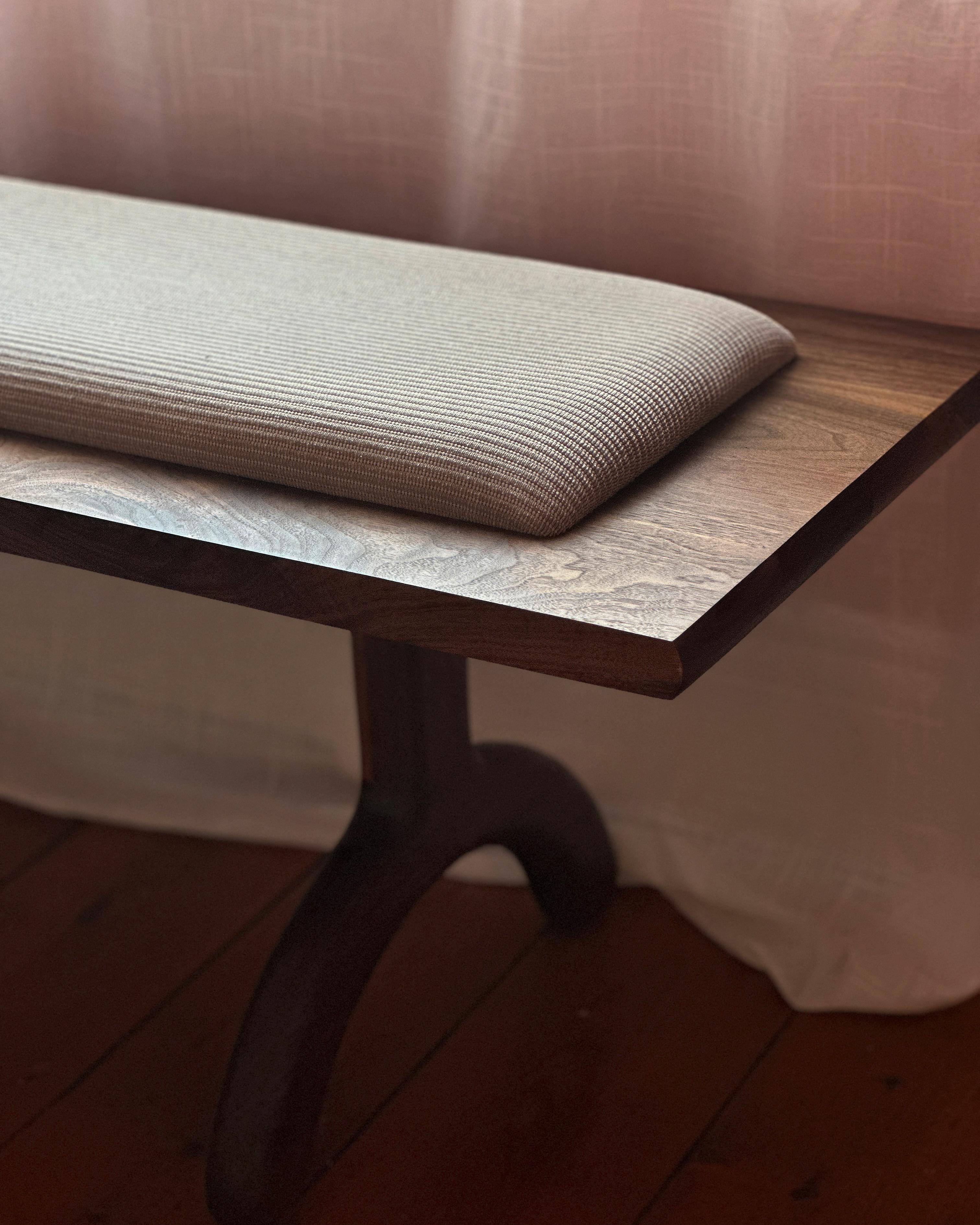 Joinery Sunday Bench Walnut and Boucle For Sale
