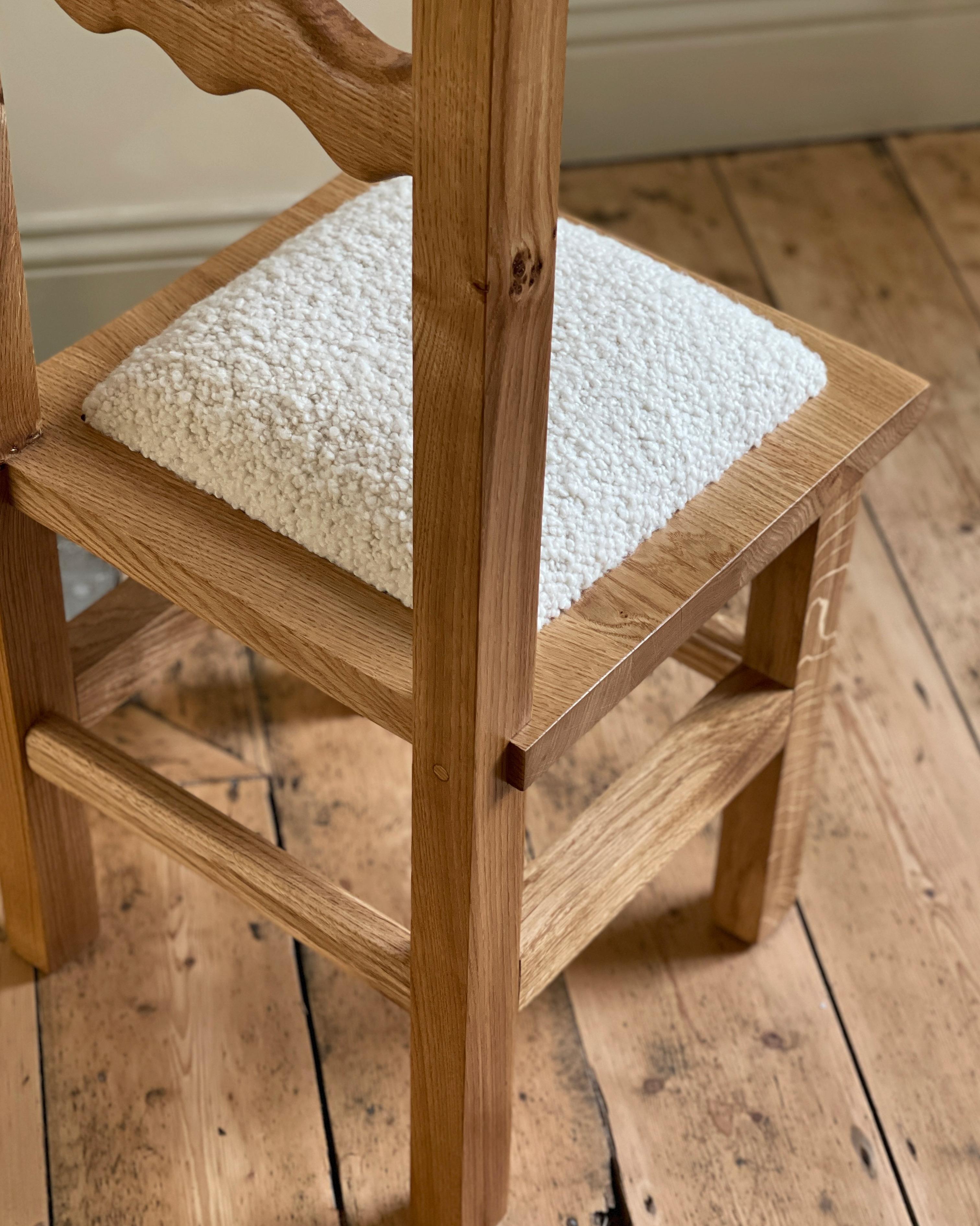 Contemporary Sunday Chair Oak and Boucle For Sale