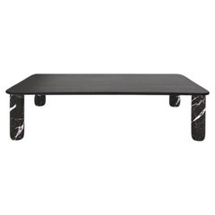 Sunday Coffee Table Black Marble (Marquina) Legs - Black Stained Wood Table Top
