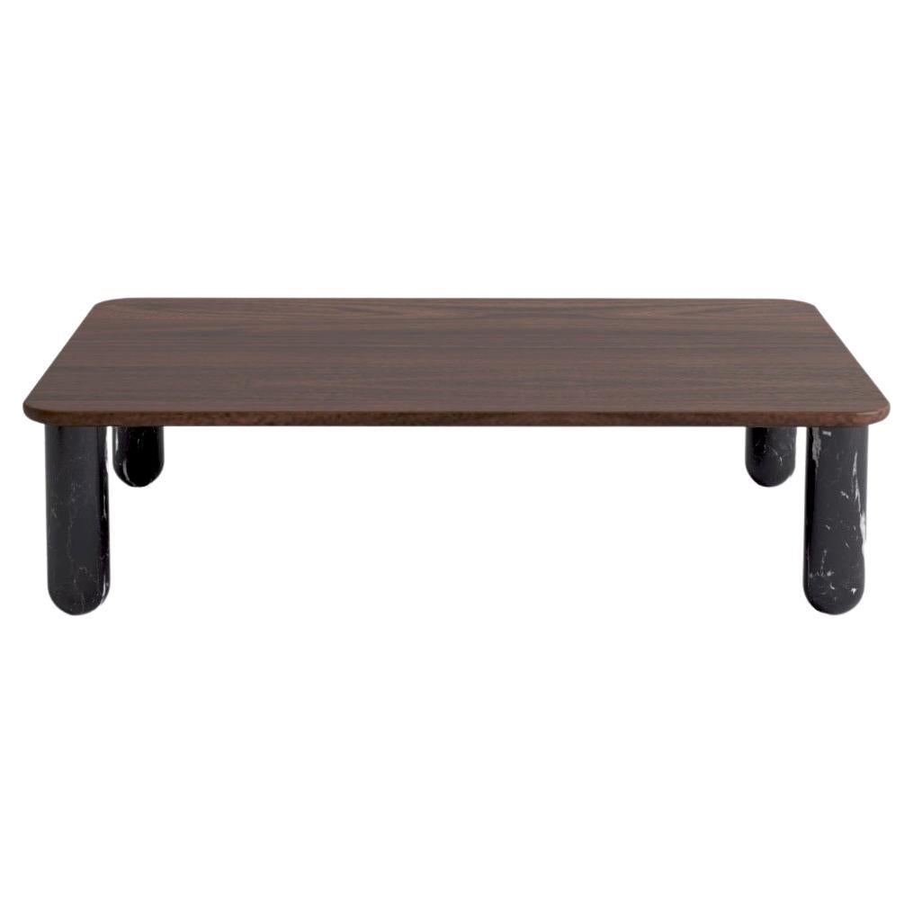 Sunday Coffee Table Black Marble (Marquina) Legs - Walnut Table Top 100*50cm For Sale
