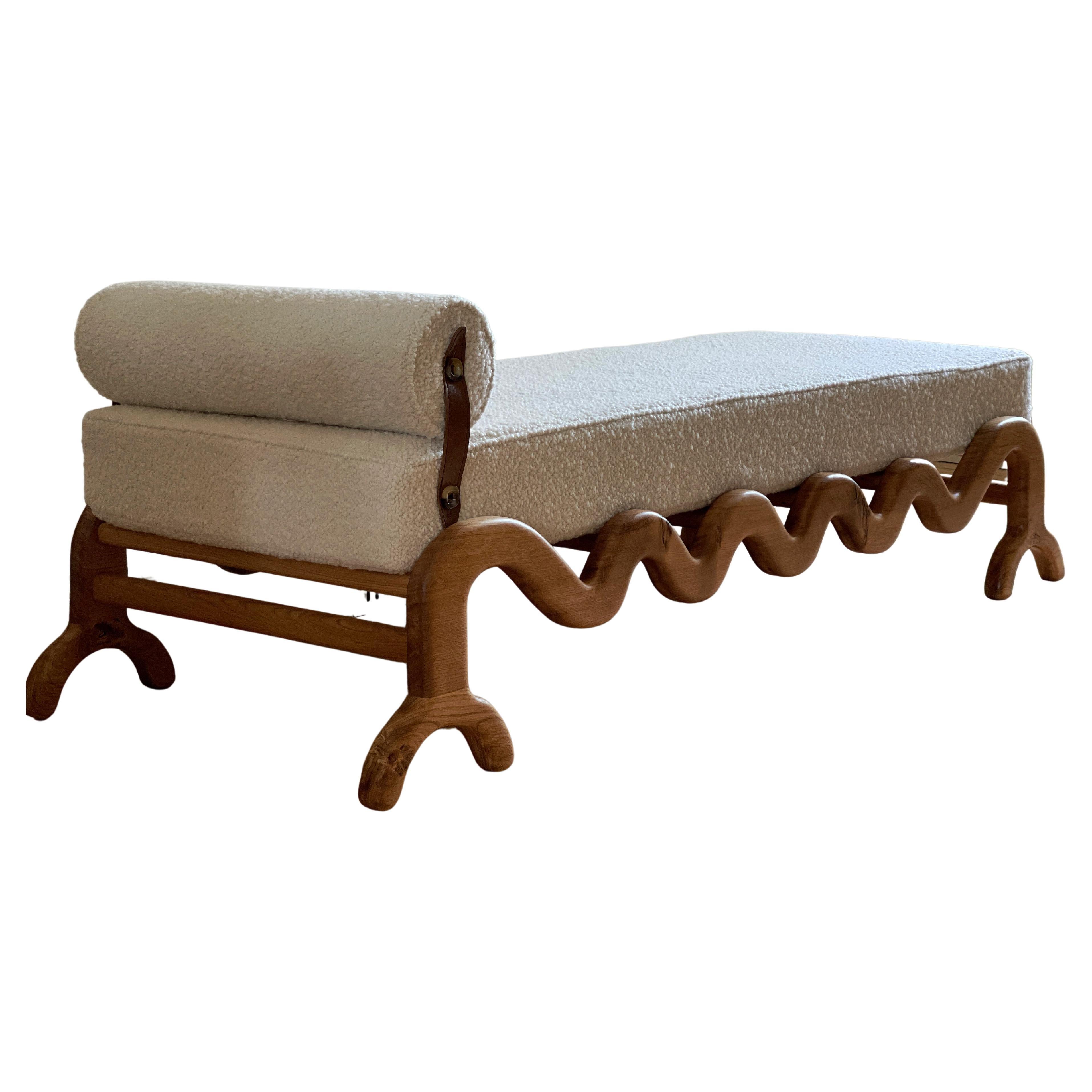 Sunday Daybed Oak and Boucle For Sale