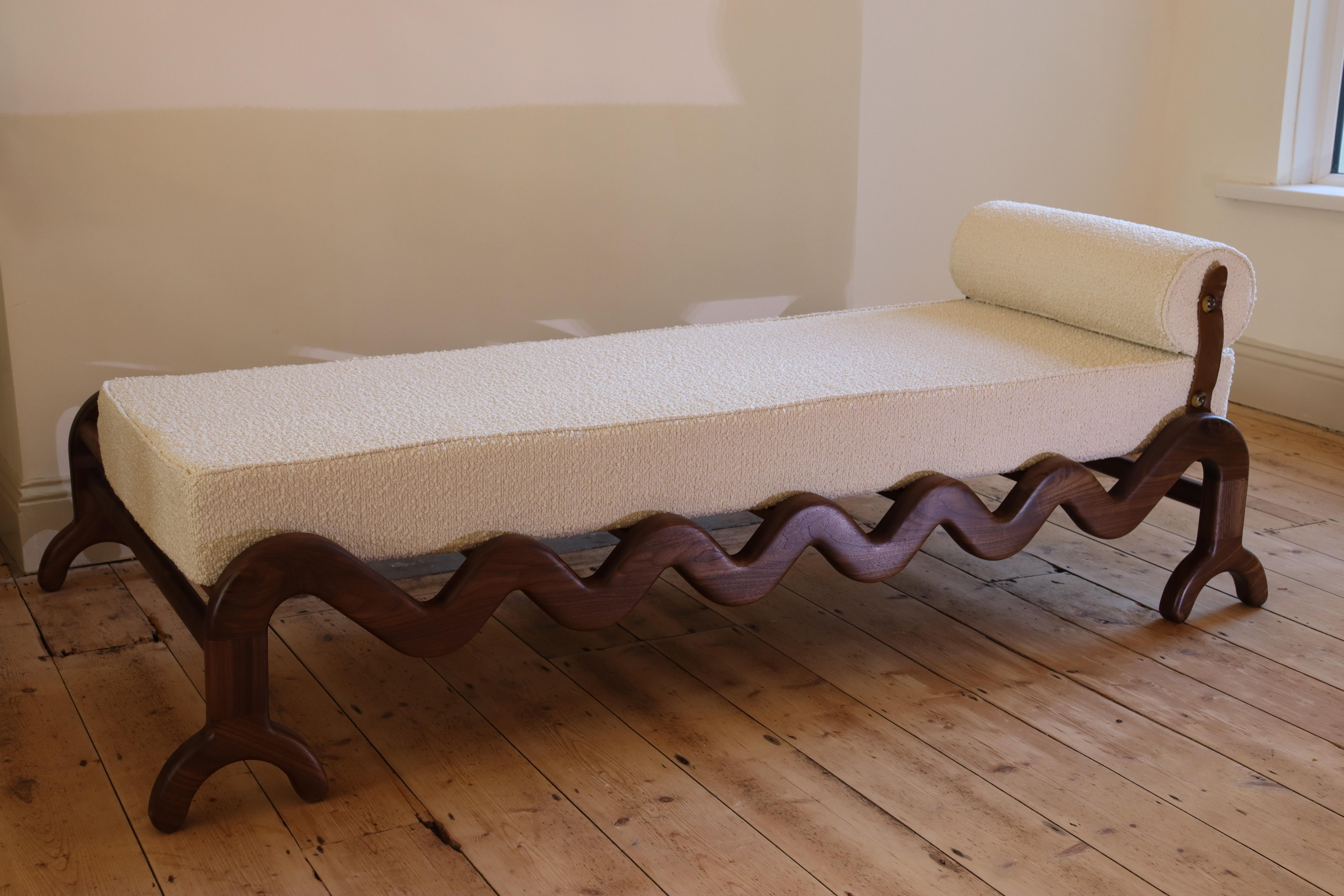 Part of the Sunday collection exclusive to Alexander & Ellis, and designed by Founder Oliver A-J, the Sunday Day Bed was designed and handcrafted in house with the finest Oak and Bouclé upholstery.

Available in other wood species’ and fabrics, the