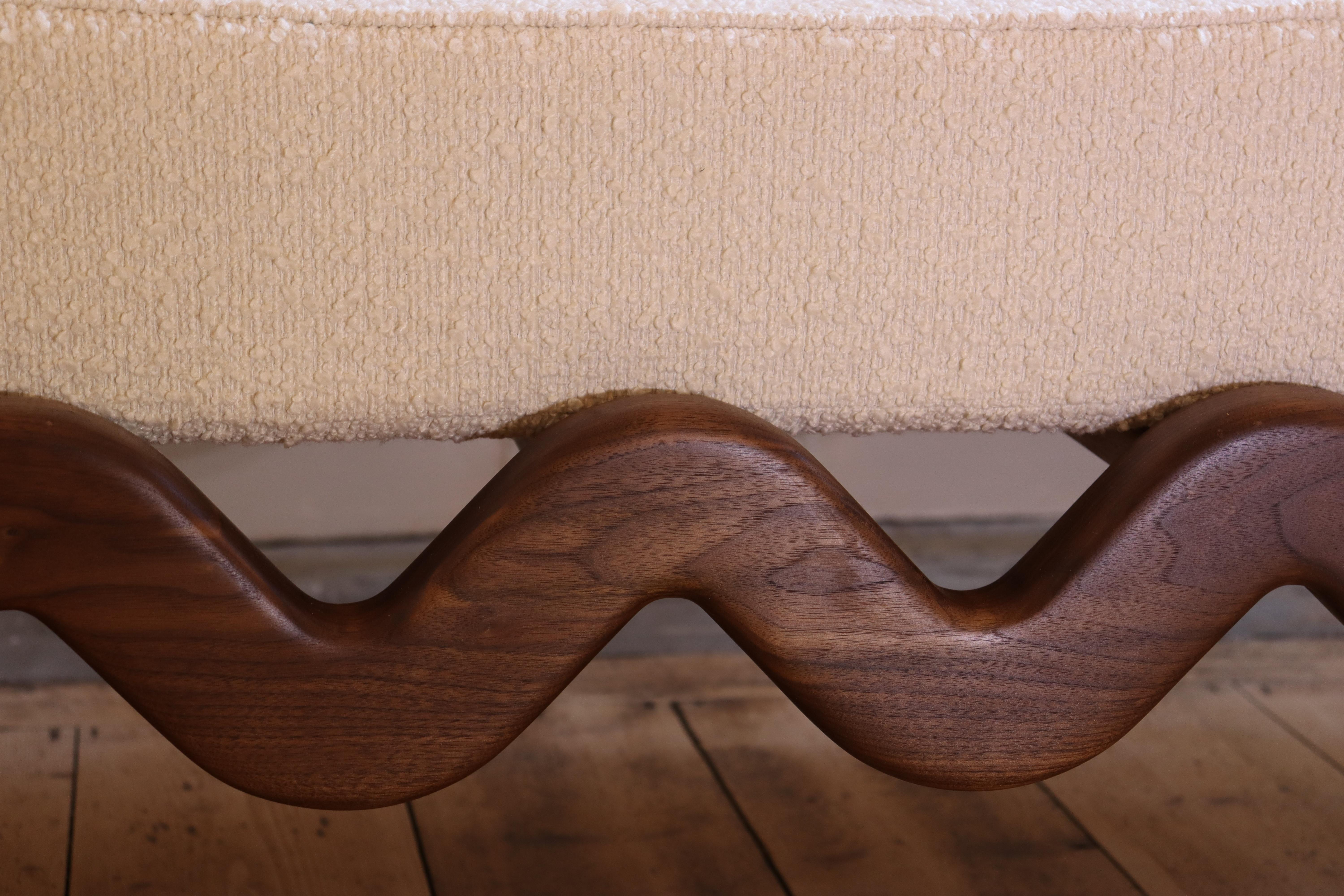 Joinery Sunday daybed walnut and Boucle For Sale