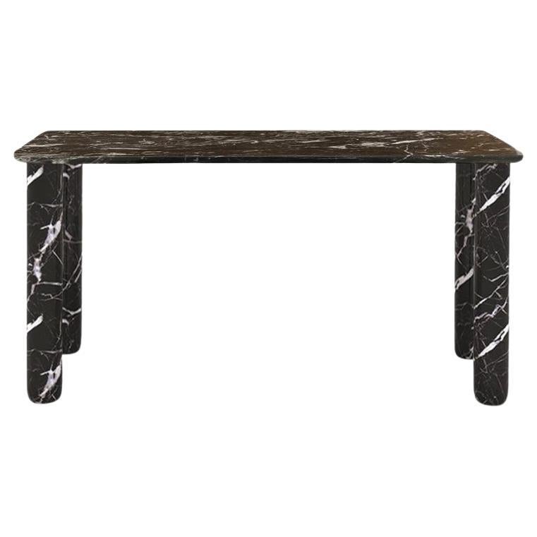 Sunday Dinner Table Black Marble Top Black Marble Legs by La Chance
