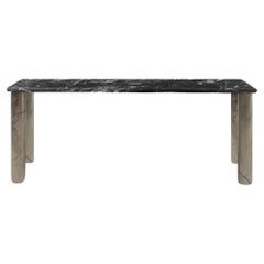 Sunday Dinner Table Black Marble Top Green Marble Legs By La Chance
