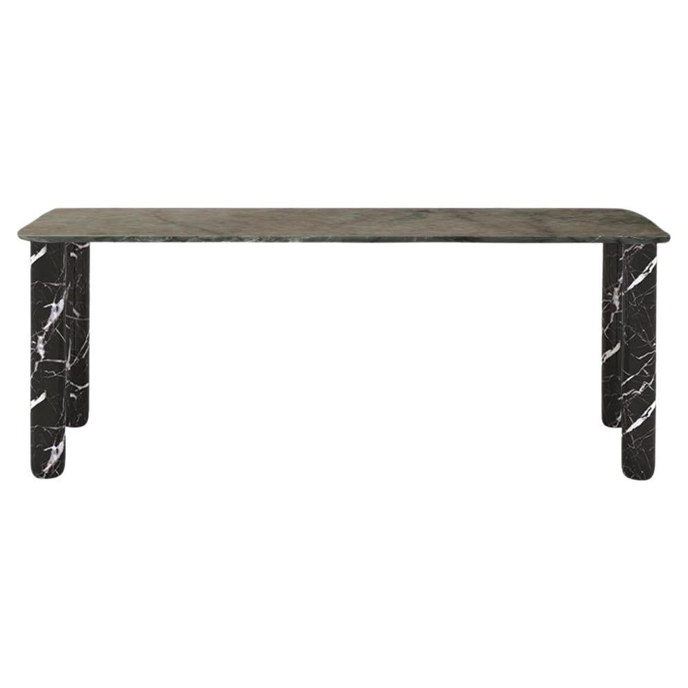 Sunday Dinner Table Green Marble Top Black Marble Legs By La Chance For Sale