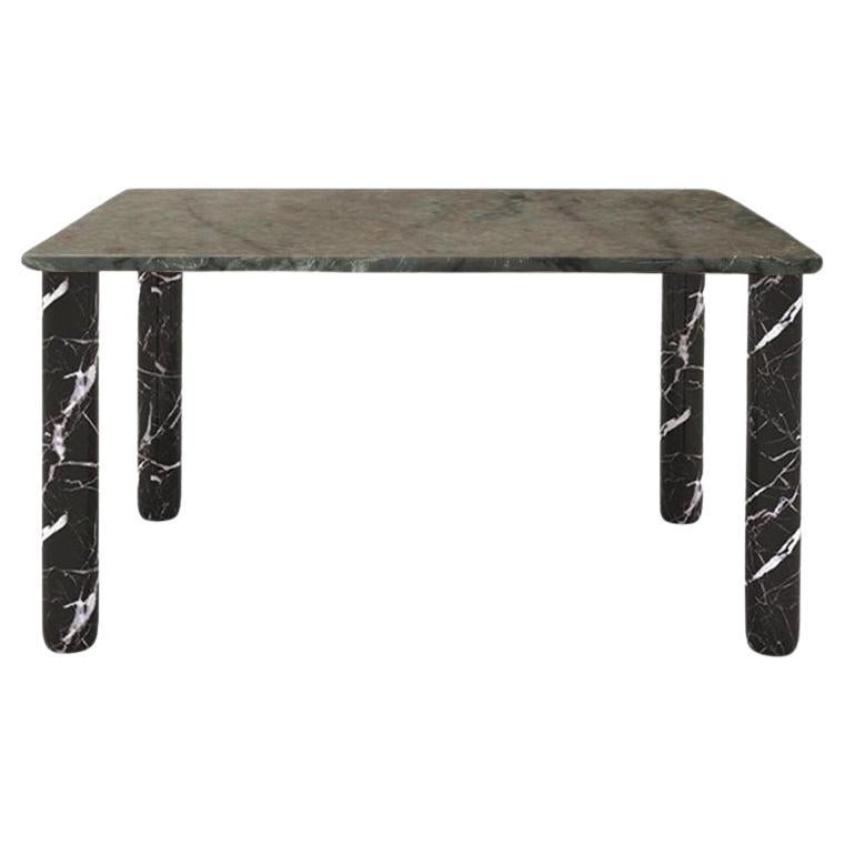 Sunday Dinner Table Green Marble Top Black Marble Legs By La Chance For Sale
