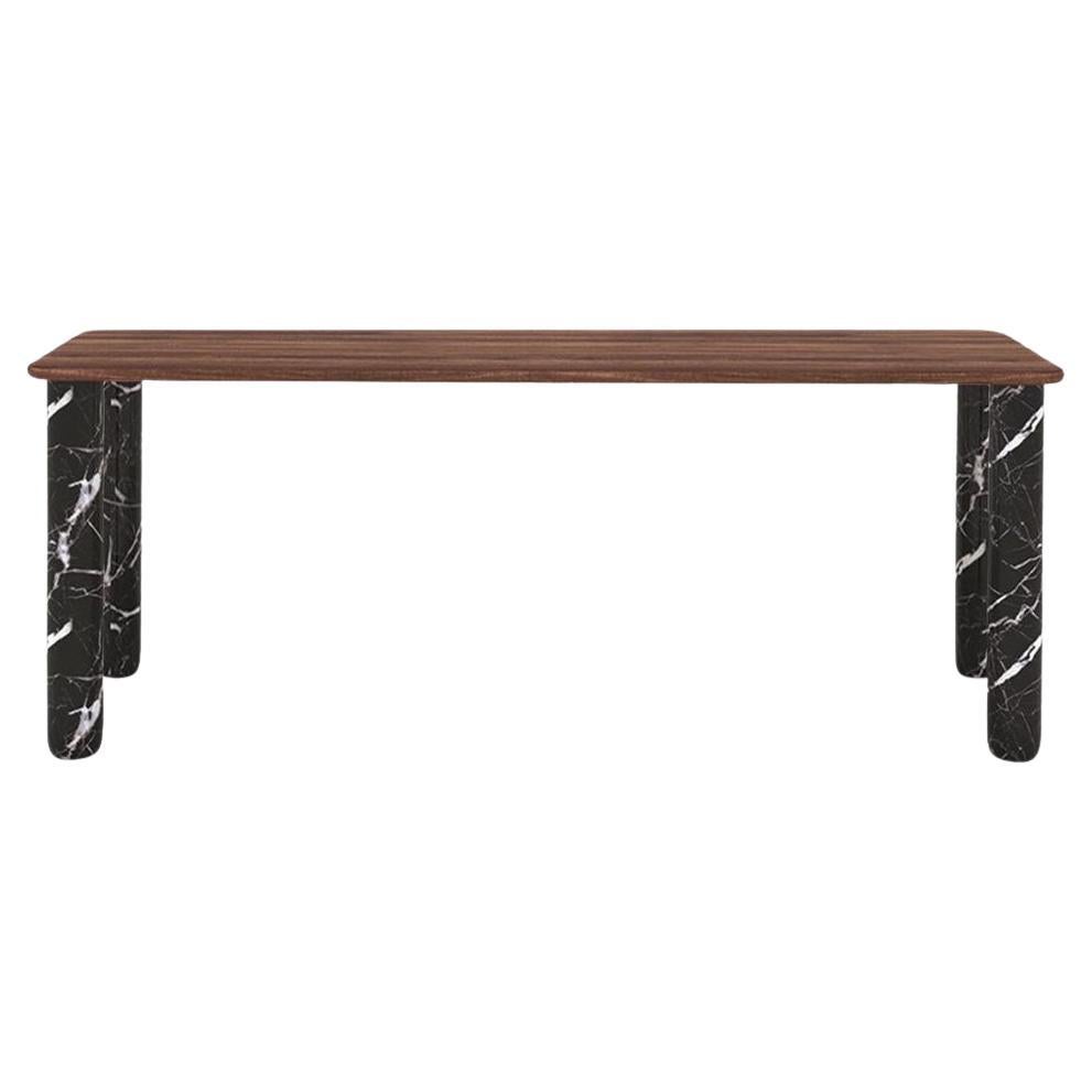 Sunday Dinner Table Walnut Top Black Marble Legs By La Chance For Sale