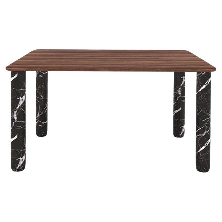 Sunday Dinner Table Walnut Top Black Marble Legs By La Chance