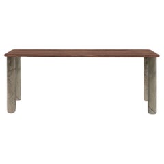 Sunday Dinner Table Walnut Top Green Marble Legs By La Chance