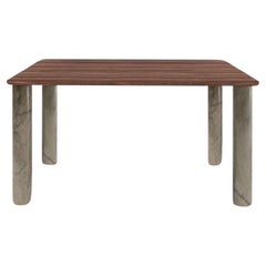 Sunday Dinner Table Walnut Top Green Marble Legs By La Chance