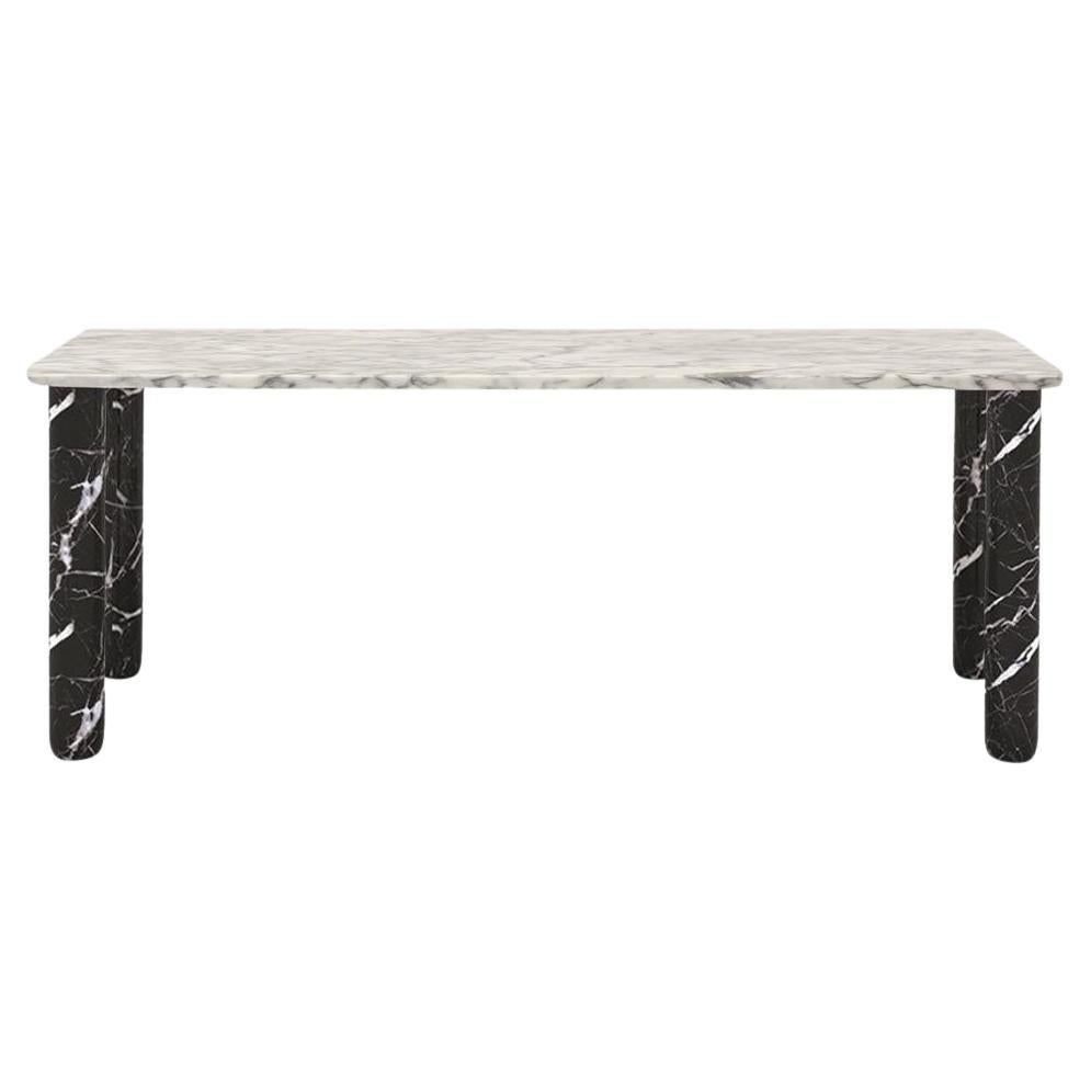 Sunday Dinner Table White Marble Top Black Marble Legs By La Chance