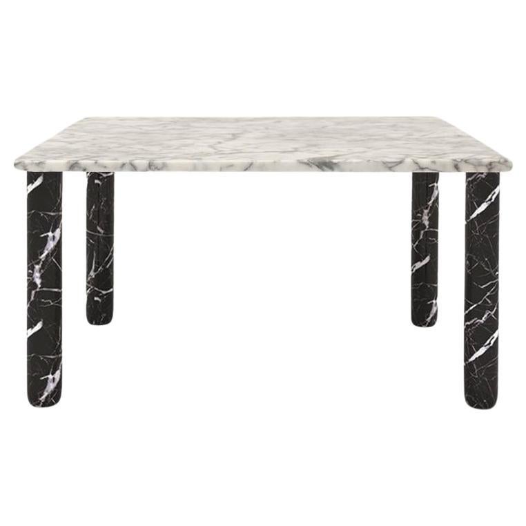 Sunday Dinner Table White Marble Top Black Marble Legs By La Chance