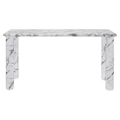 Sunday Dinner Table White Marble Top White Marble Legs by La Chance