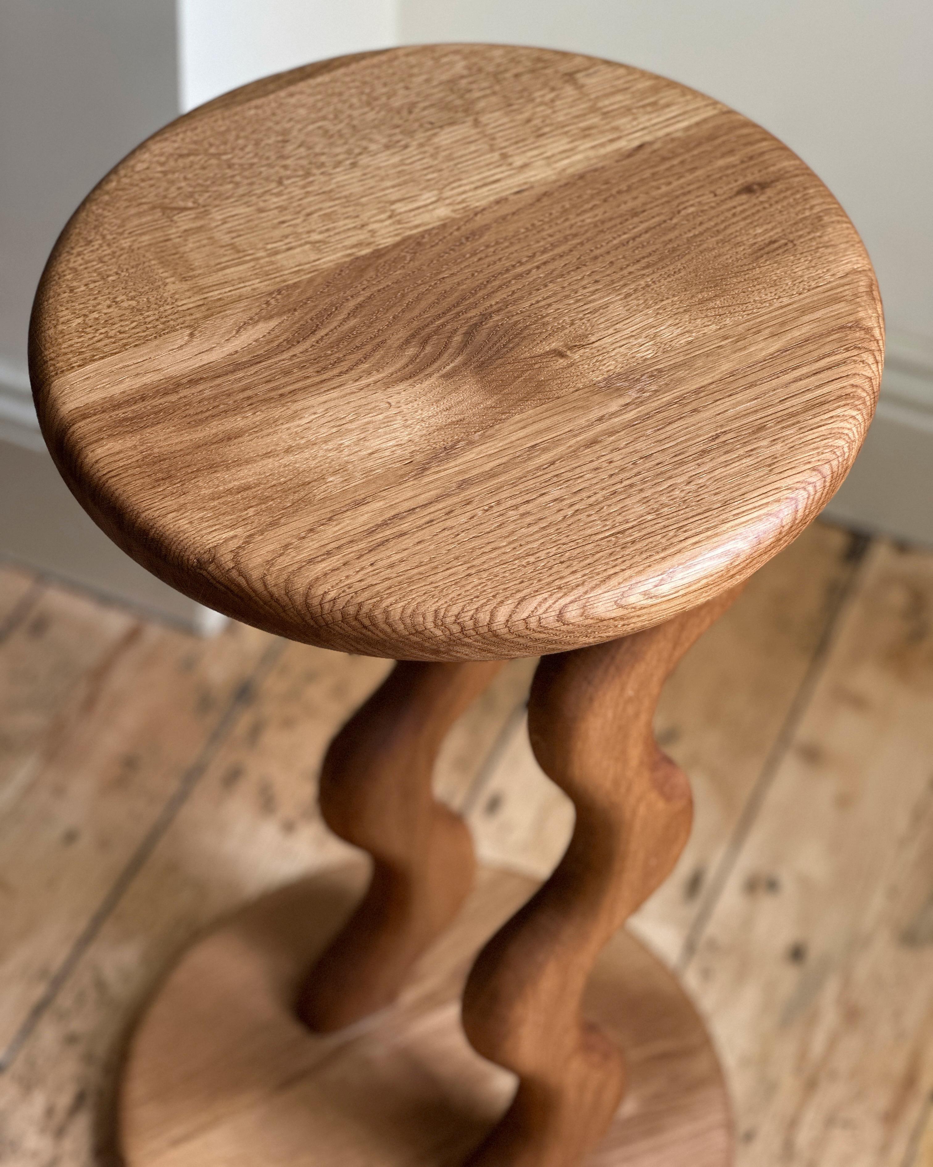 Hand-Crafted Sunday Side Table Oak For Sale