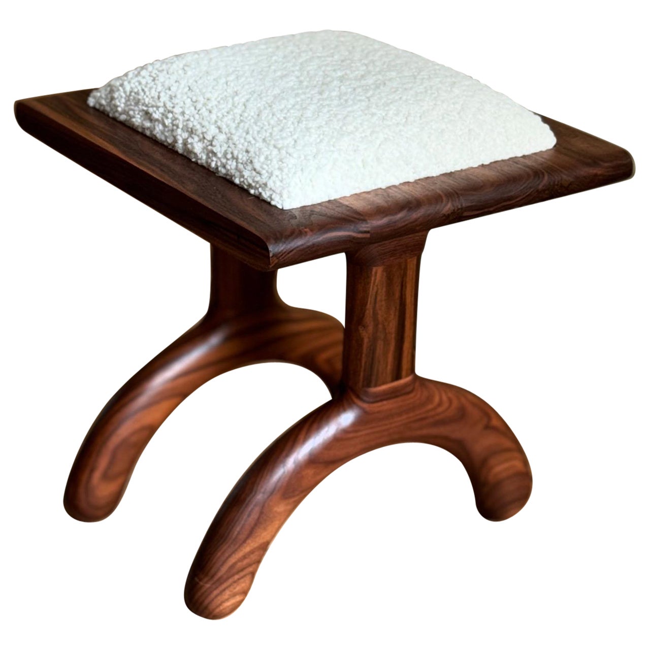 Sunday Stool walnut cream boucle
