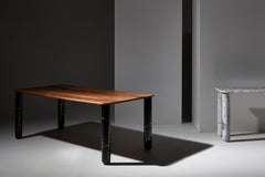 Sunday Table - Black Legs Walnut Top, by J-B Souletie for La Chance