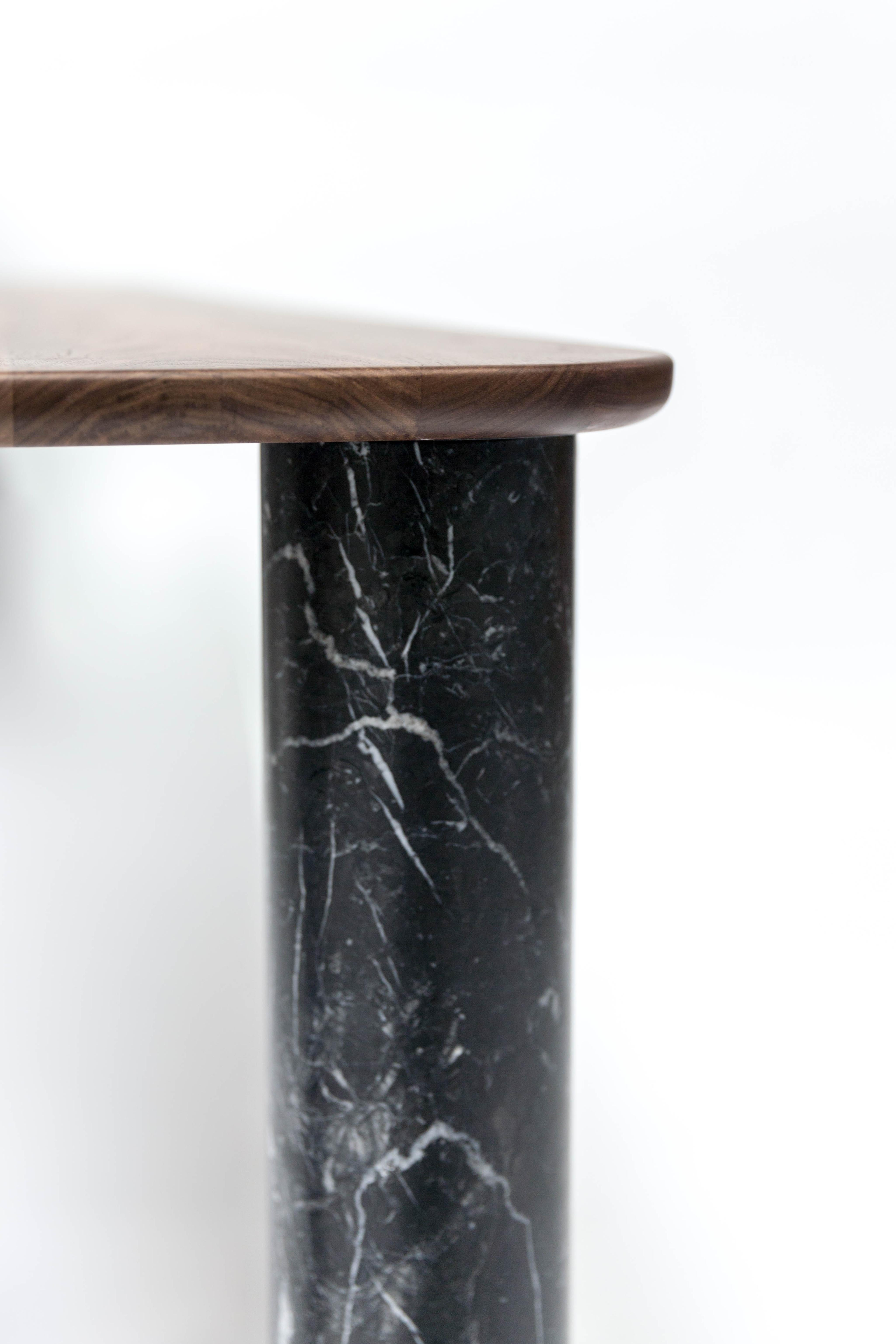 Modern Sunday Table - Black Legs Walnut Top, by J-B Souletie for La Chance For Sale
