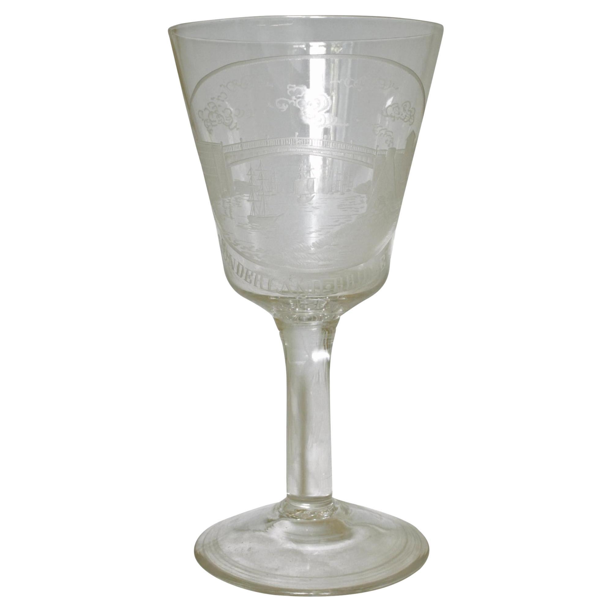 "Sunderland Bridge" Engraved Tall Goblet