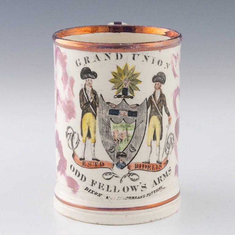 Sunderland Lüsterkrug Grand Union Oddfellows Arms Dixon und Co um 1815 (Britisch) im Angebot