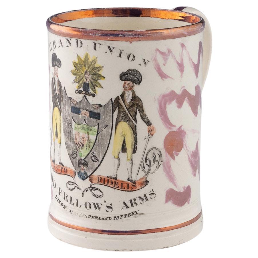 Sunderland Lüsterkrug Grand Union Oddfellows Arms Dixon und Co um 1815 im Angebot