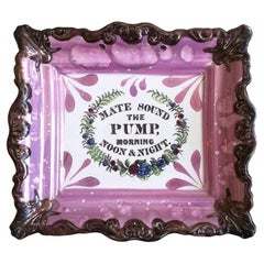 Sunderland Pink Lustre Plaque, Mate Sound the Pump, Morning Noon and Night