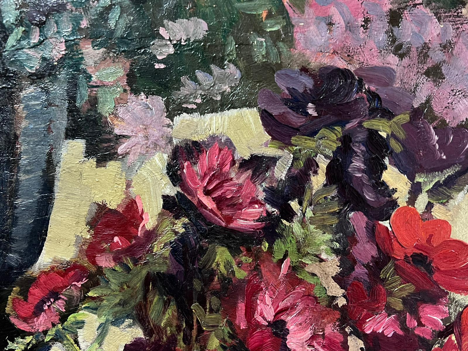 Sunderland Rollinson (pittore impressionista britannico, 1872-1950)
Anemoni
dipinto a olio su tavola, incorniciato
incorniciato: 18,5 x 22 pollici
tavola: 17,5 x 21 pollici
provenienza: collezione privata, Inghilterra
condizioni: buone e solide