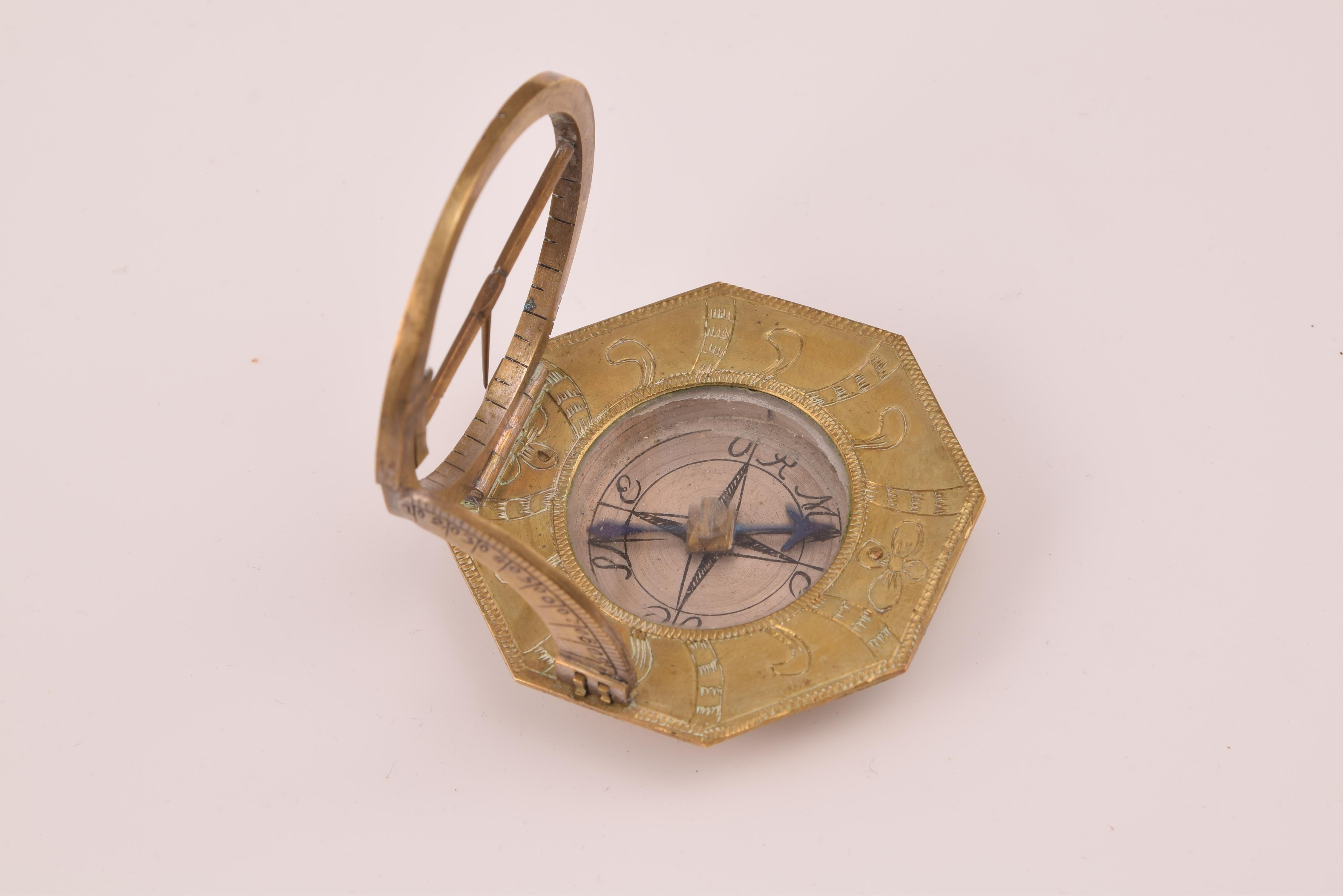 Sundial und Kompass mit Etui, Schrettegger, Johan, Augsburg, Deutschland, um 1800 (Neoklassisch) im Angebot