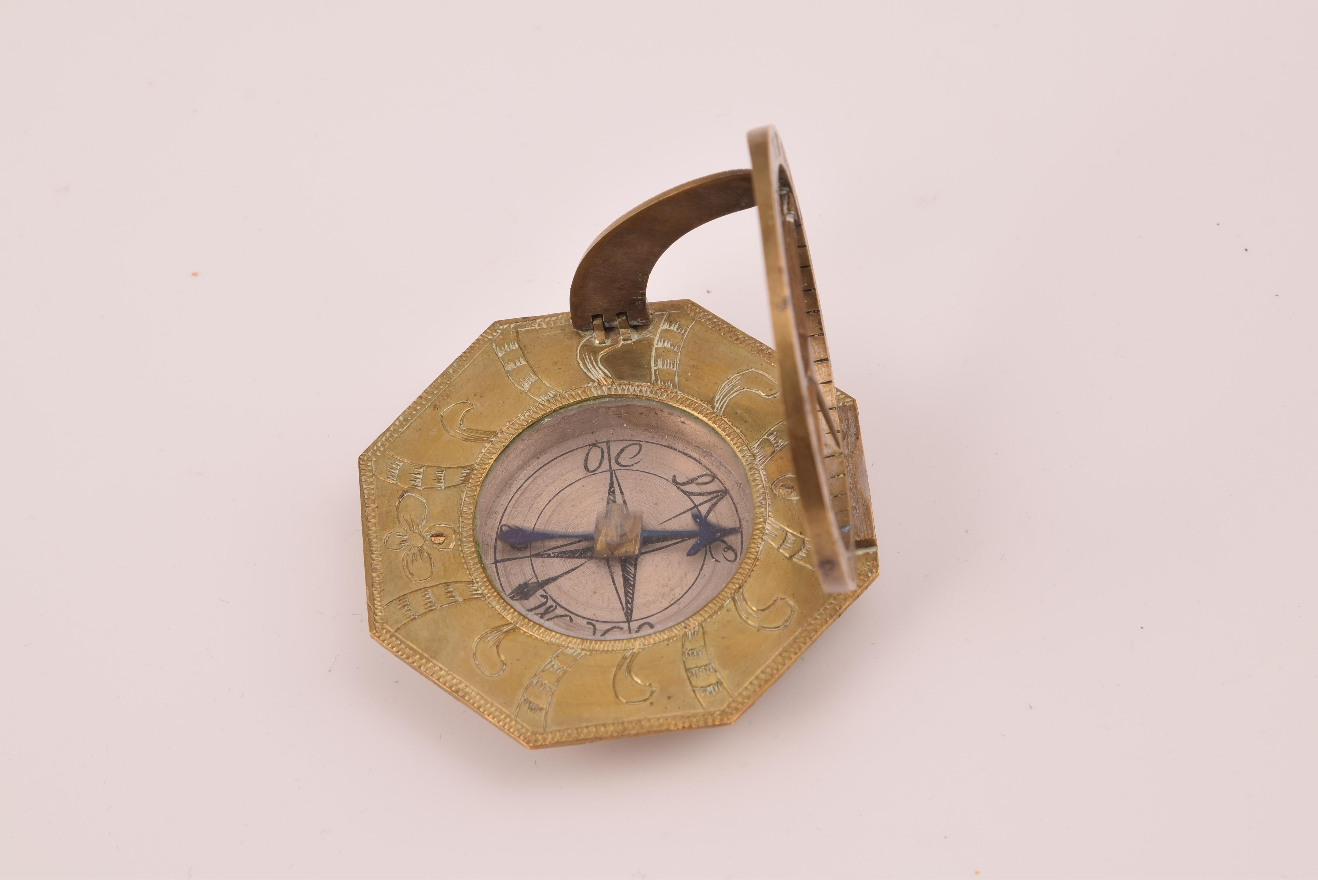 Sundial and Compass with Case, Schrettegger, Johan, Augsburg, Germany, Ca 1800 In Good Condition For Sale In Madrid, ES
