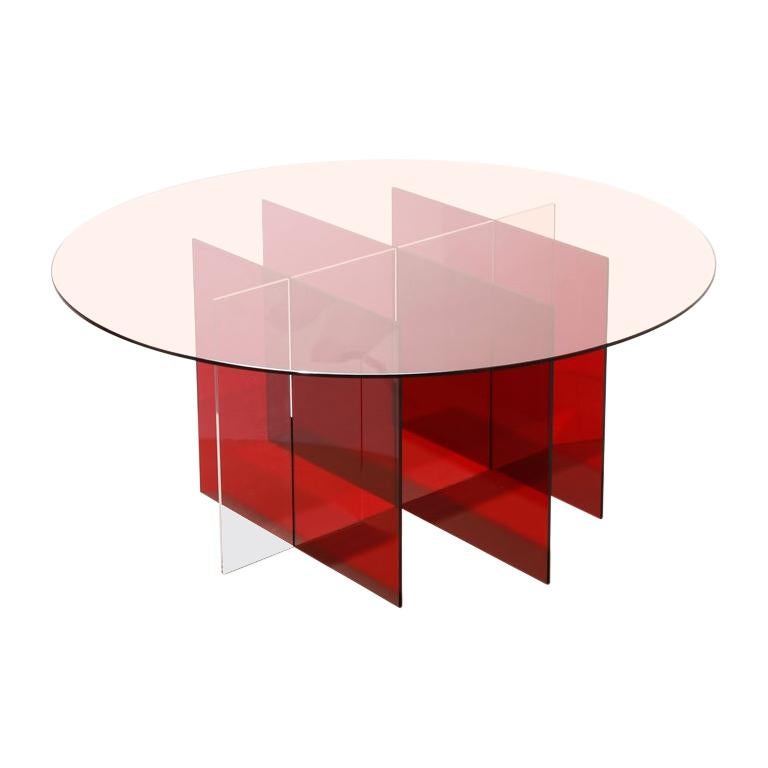 Sundial Coffee Table Rose Glass Or Ruby And Clear Acrylic Base For At 1stdibs Sundial Coffee Table Rose Glass Or, Glass Tables Meaning