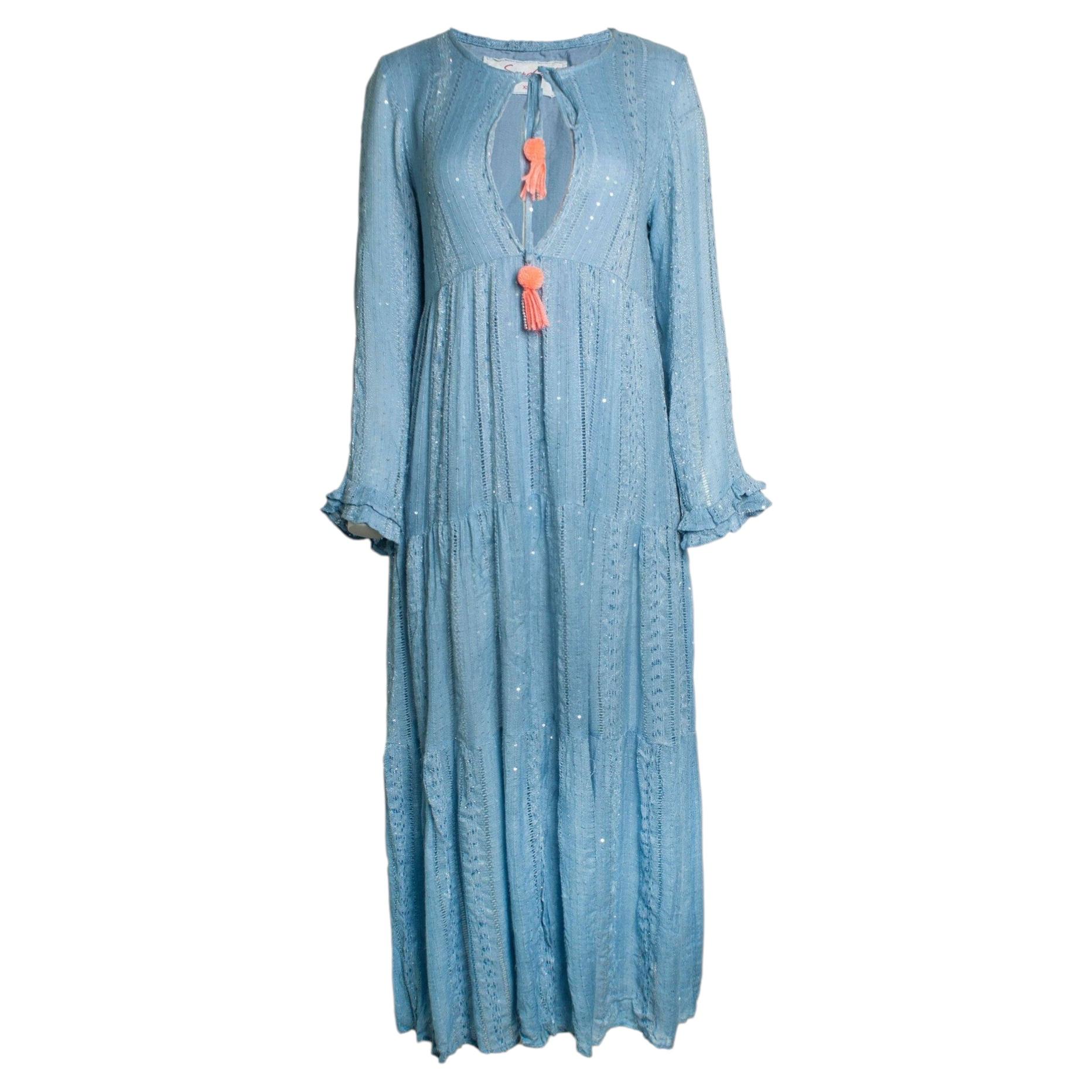 Sundress, blue sequinned summer dress