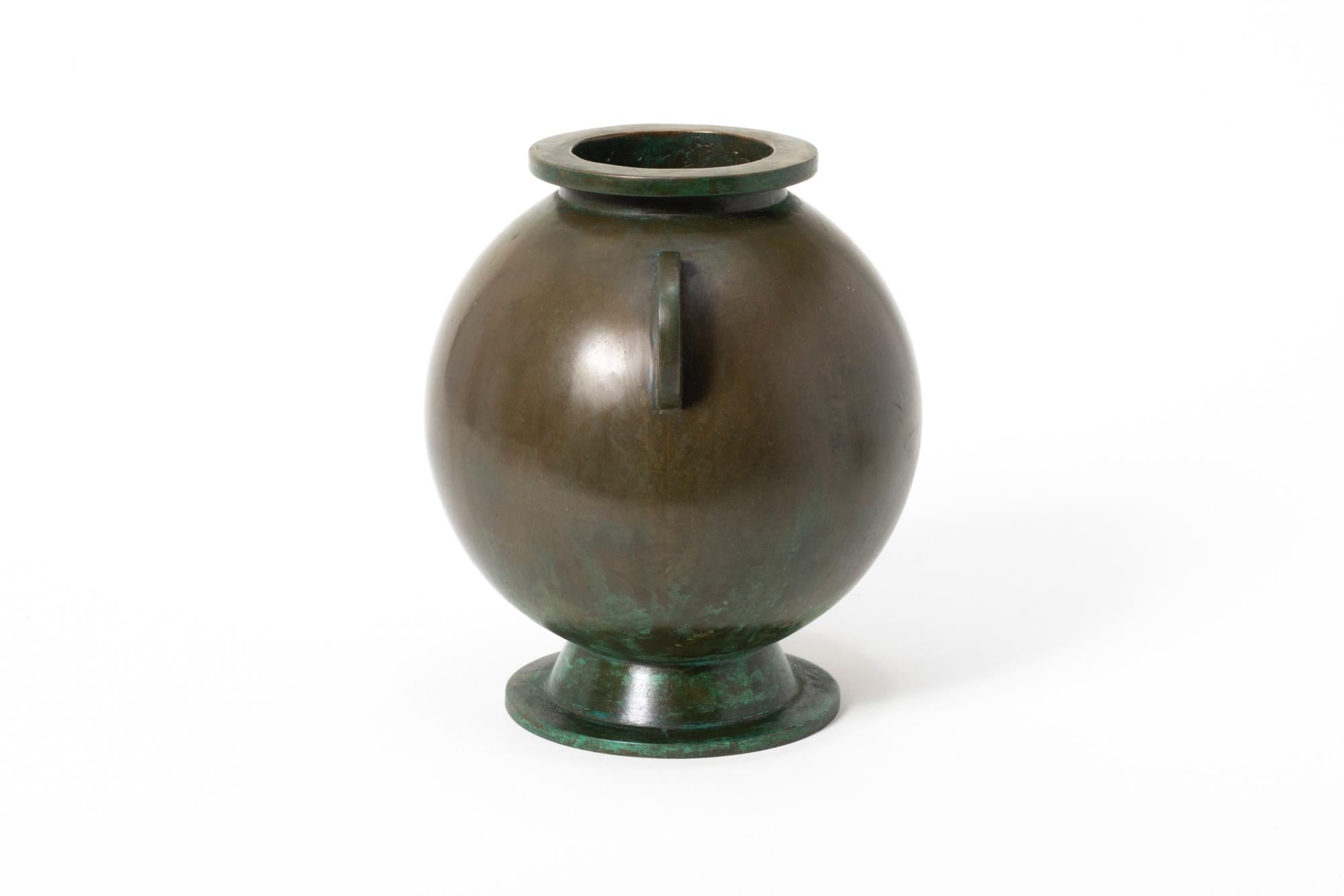 Swedish Sune Bäckström Art Deco Bronze Modernist Vase