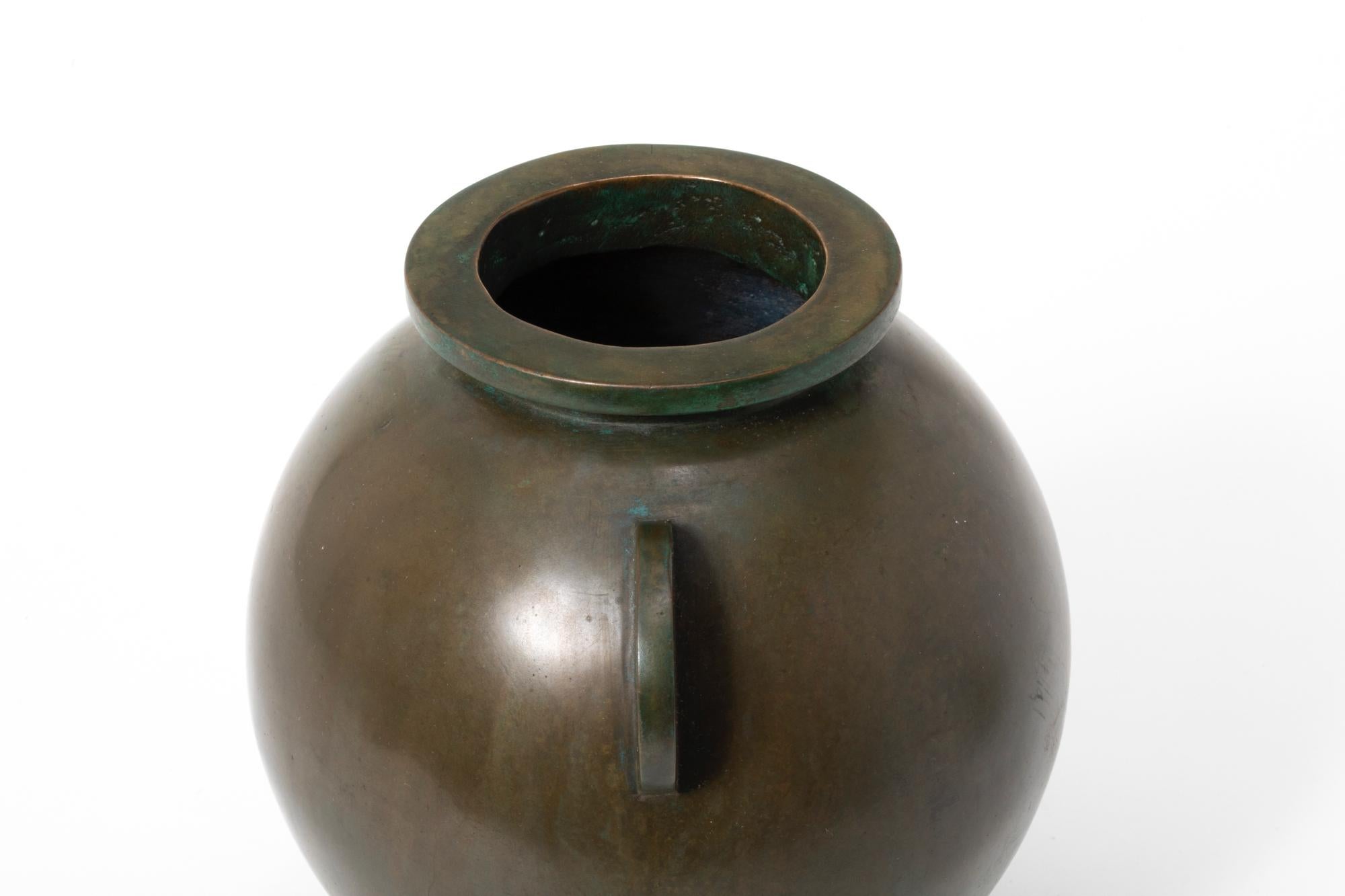 Cast Sune Bäckström Art Deco Bronze Modernist Vase