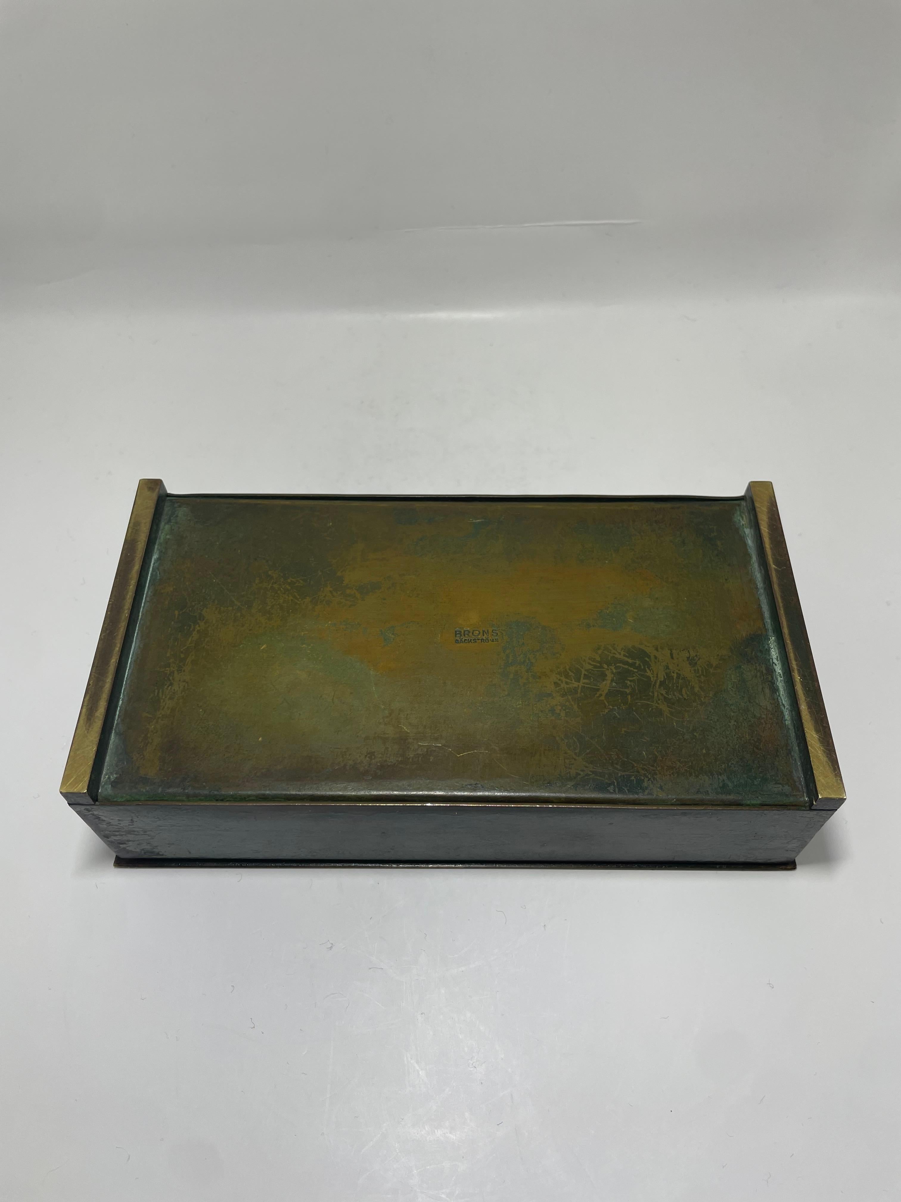 Mid-Century Modern Bronze Lidded Box by Sune Bäckström, Sweden, 1930s In Good Condition For Sale In Stockholm, SE