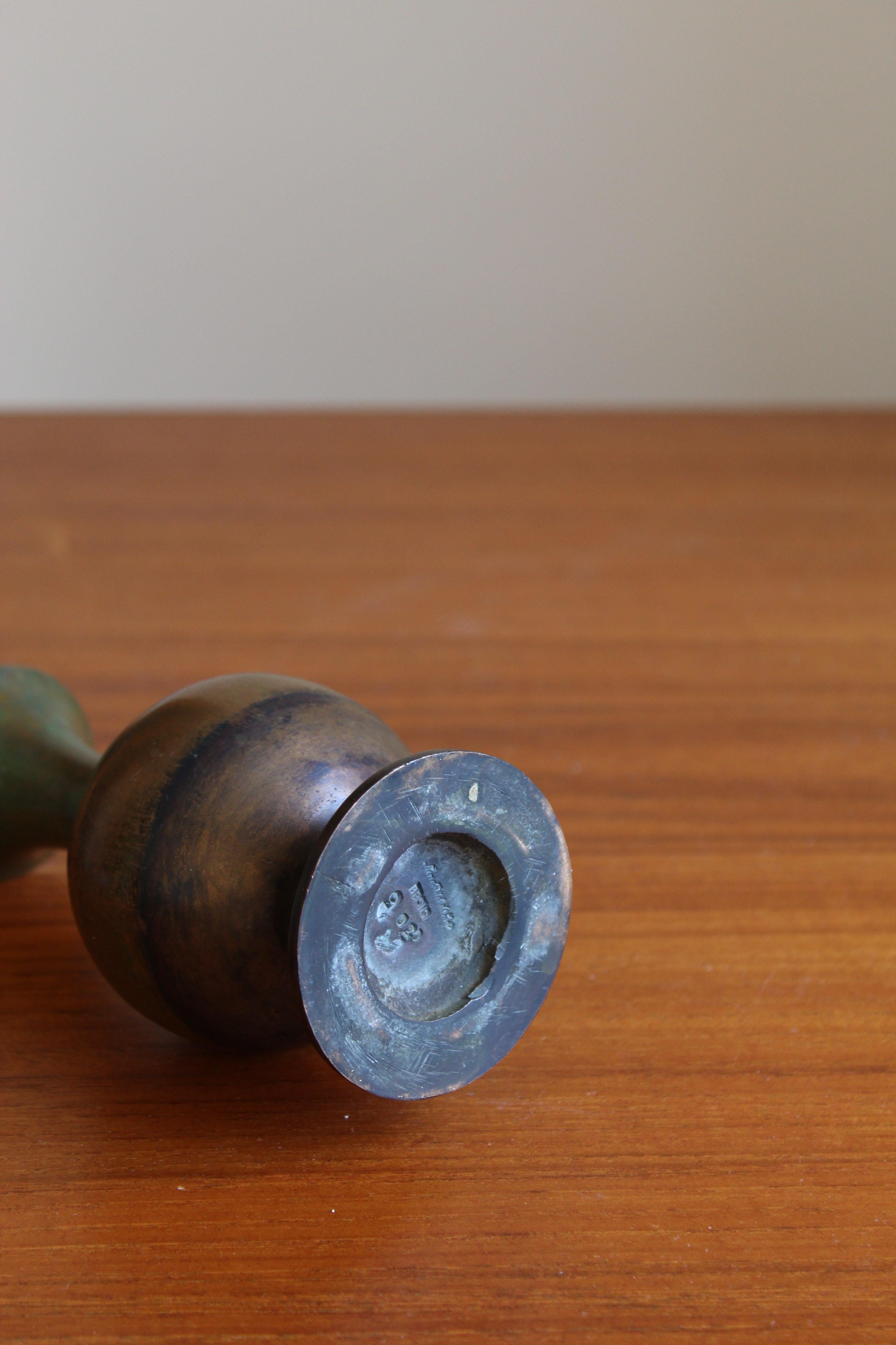 Sune Bäckström, Small Vase, Patinated Bronze, Sweden, 1930s In Good Condition In High Point, NC